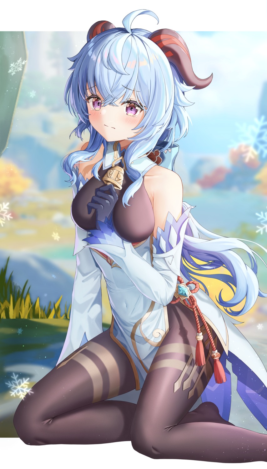 asian_clothes, bodysuit, ganyu, genshin_impact, horns, pla0658