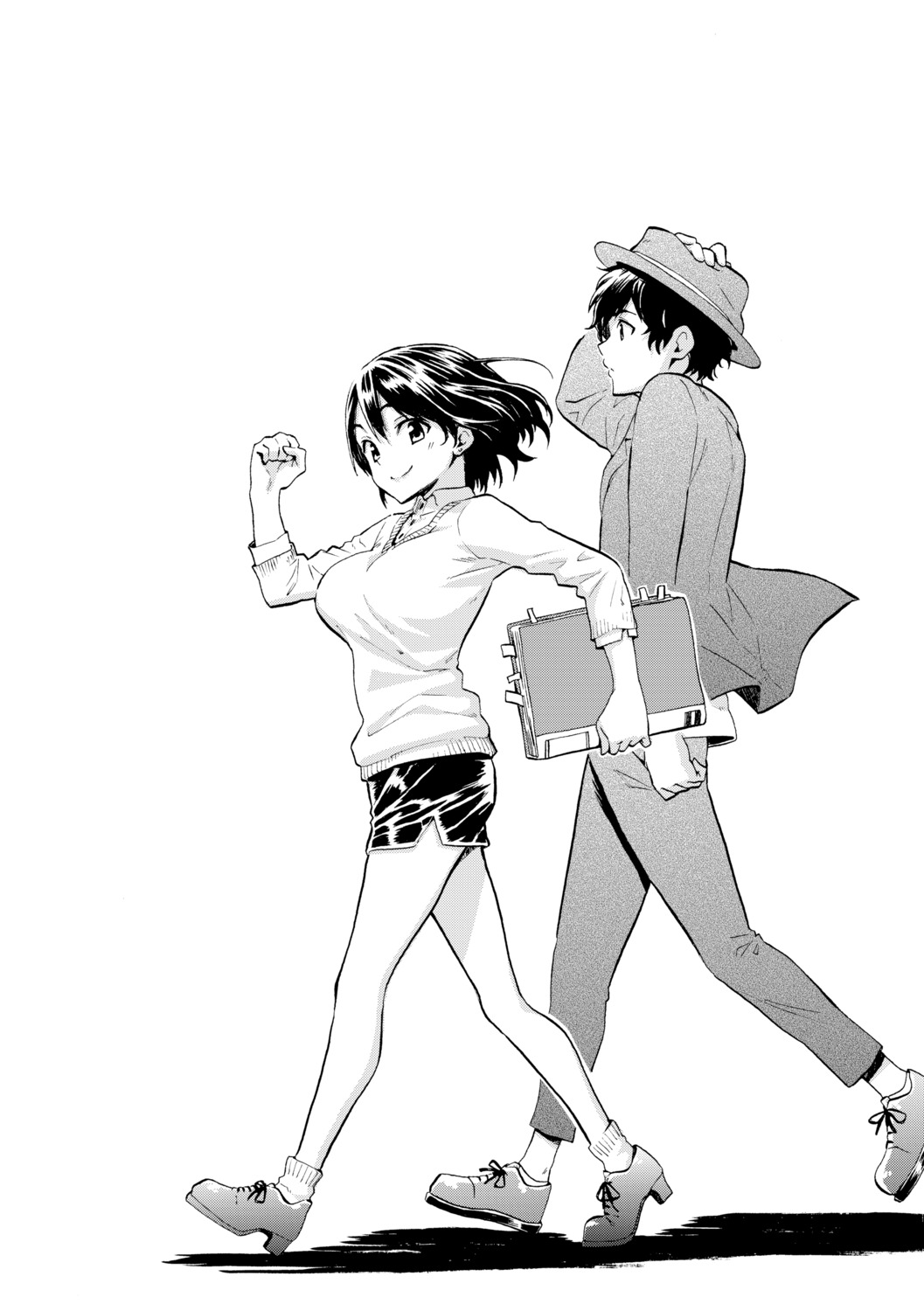 fujimaru, monochrome