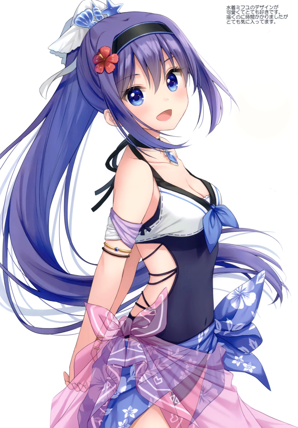 anz32, cleavage, ogami_mifuyu, princess_connect!, princess_connect!_re:dive, see_through, swimsuits