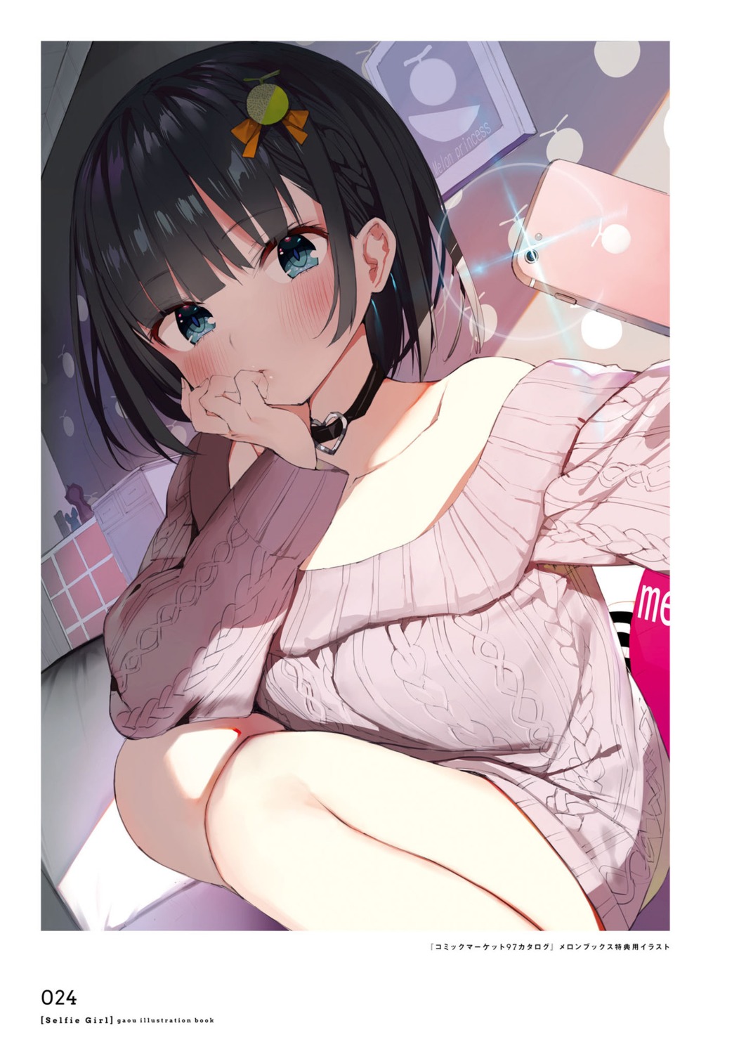 dress, gaou, no_bra, okada_ayaka, selfie, sweater