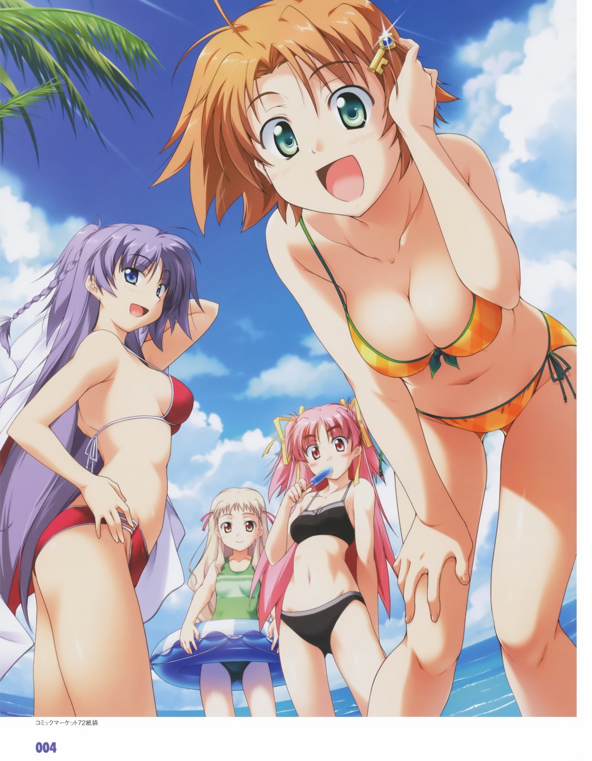 bikini, cleavage, hasumi_ichino, kurumizawa_suzuki, orihara_natsumi, swimsuits, takeya_masami, te_to_te_try_on!
