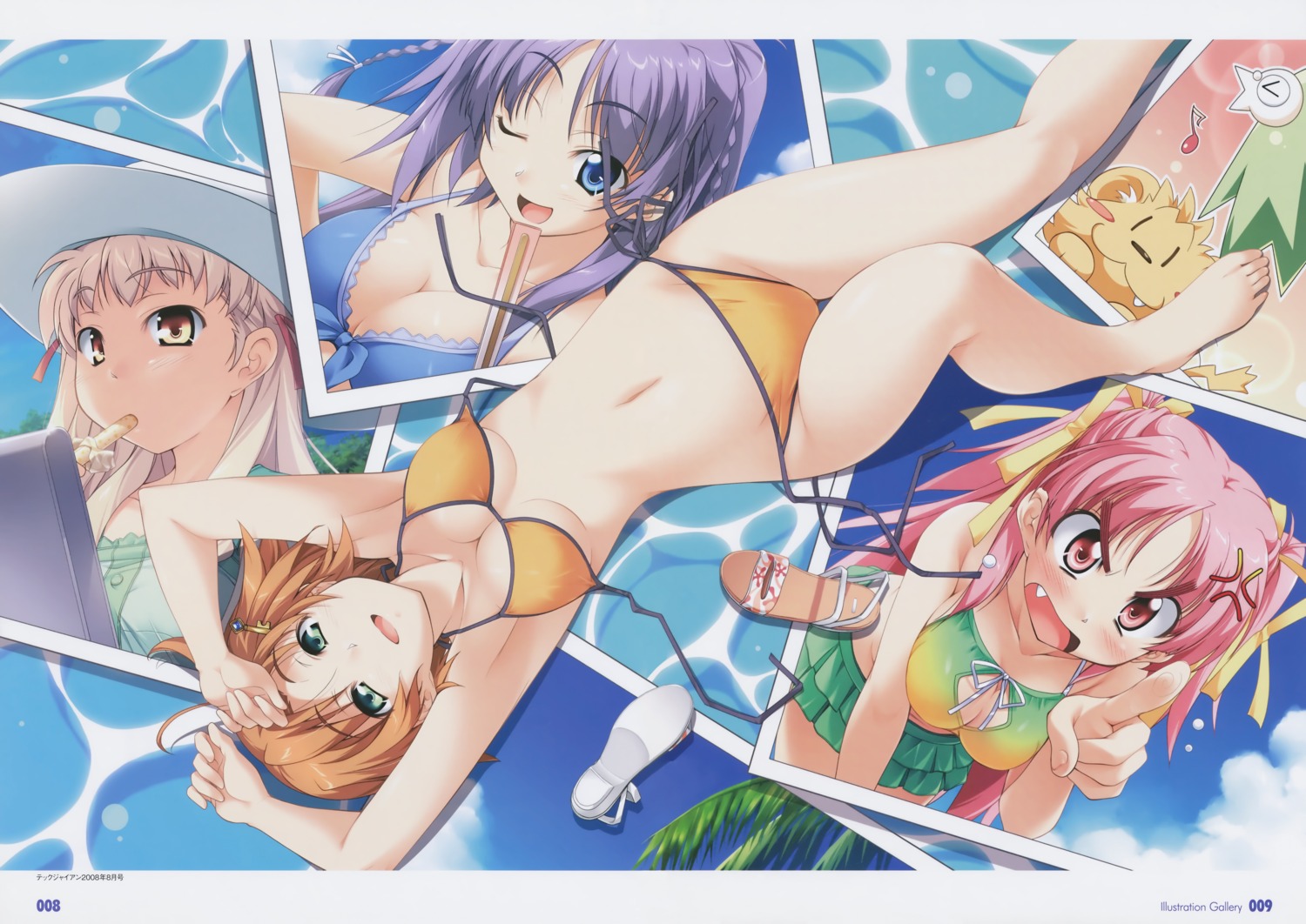 bikini, cleavage, hasumi_ichino, kurumizawa_suzuki, orihara_natsumi, swimsuits, takeya_masami, te_to_te_try_on!, tokura_temari