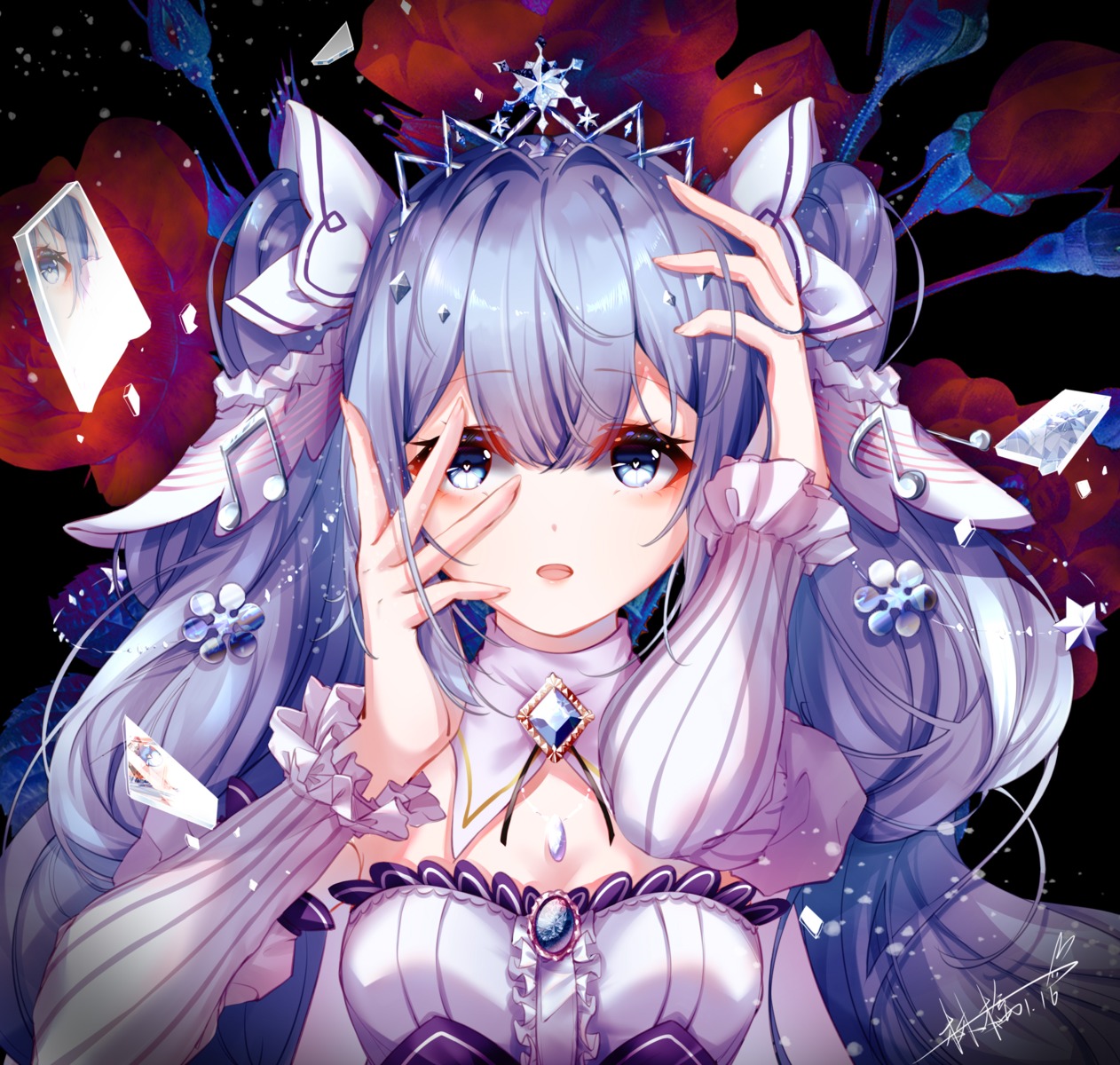 hatsune_miku, ringo_no_usagi, vocaloid, yuki_miku