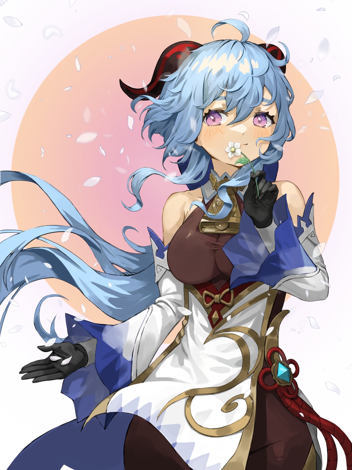 asian_clothes, chobbb, ganyu, genshin_impact, horns, skirt_lift