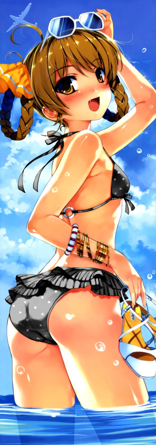 abhar, ass, bikini, chidori_minamo, misaki_kurehito, photoshop, smile_cubic!, stick_poster