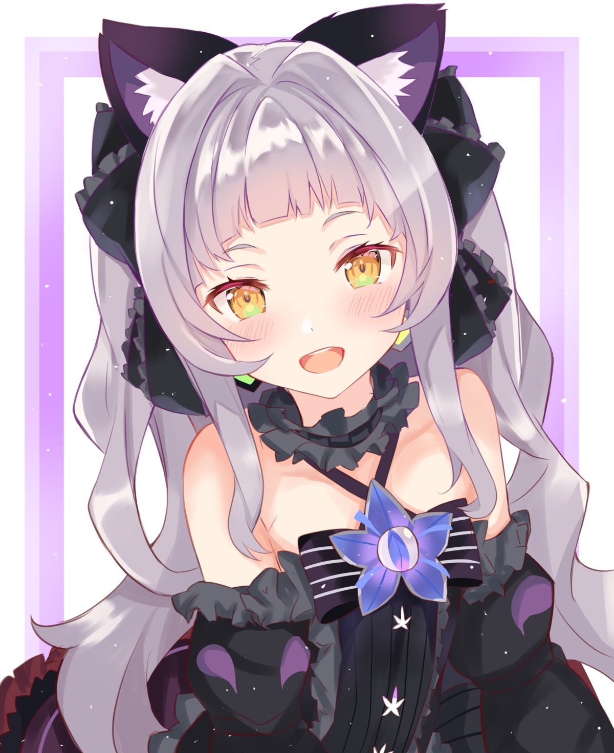 animal_ears, dress, hololive, lolita_fashion, murasaki_shion, nekomimi, nono_i831