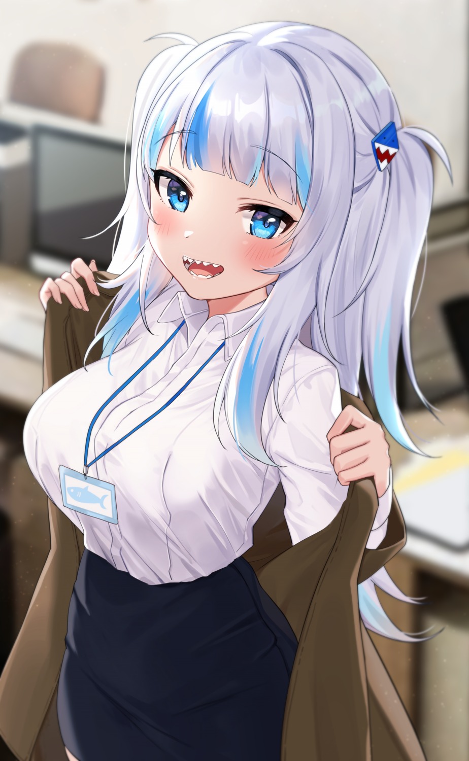 dress_shirt, gawr_gura, hololive, hololive_english, pn_(wnsl216), undressing