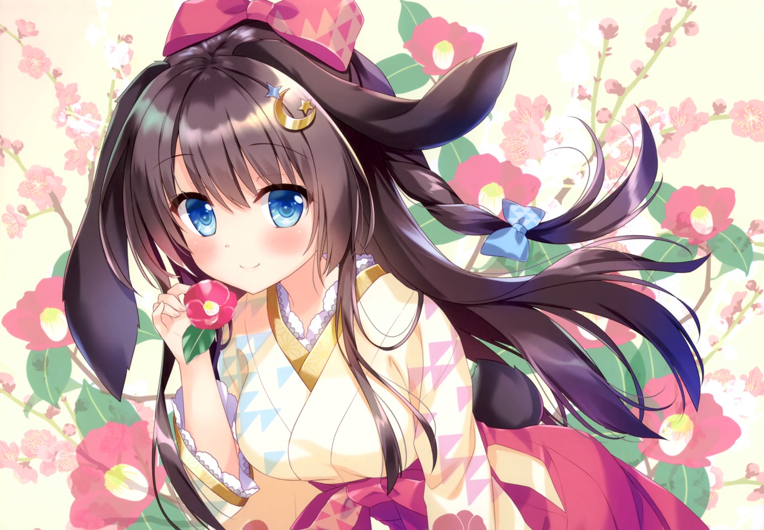 ame_nochi_yuki, ameto_yuki, animal_ears, bunny_ears, japanese_clothes, noir_(ameto_yuki), tail