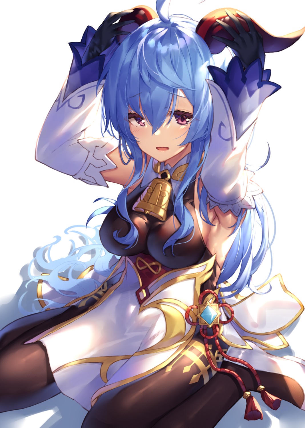 asian_clothes, bodysuit, ganyu, genshin_impact, horns, yuuki_nao_(pixiv10696483)