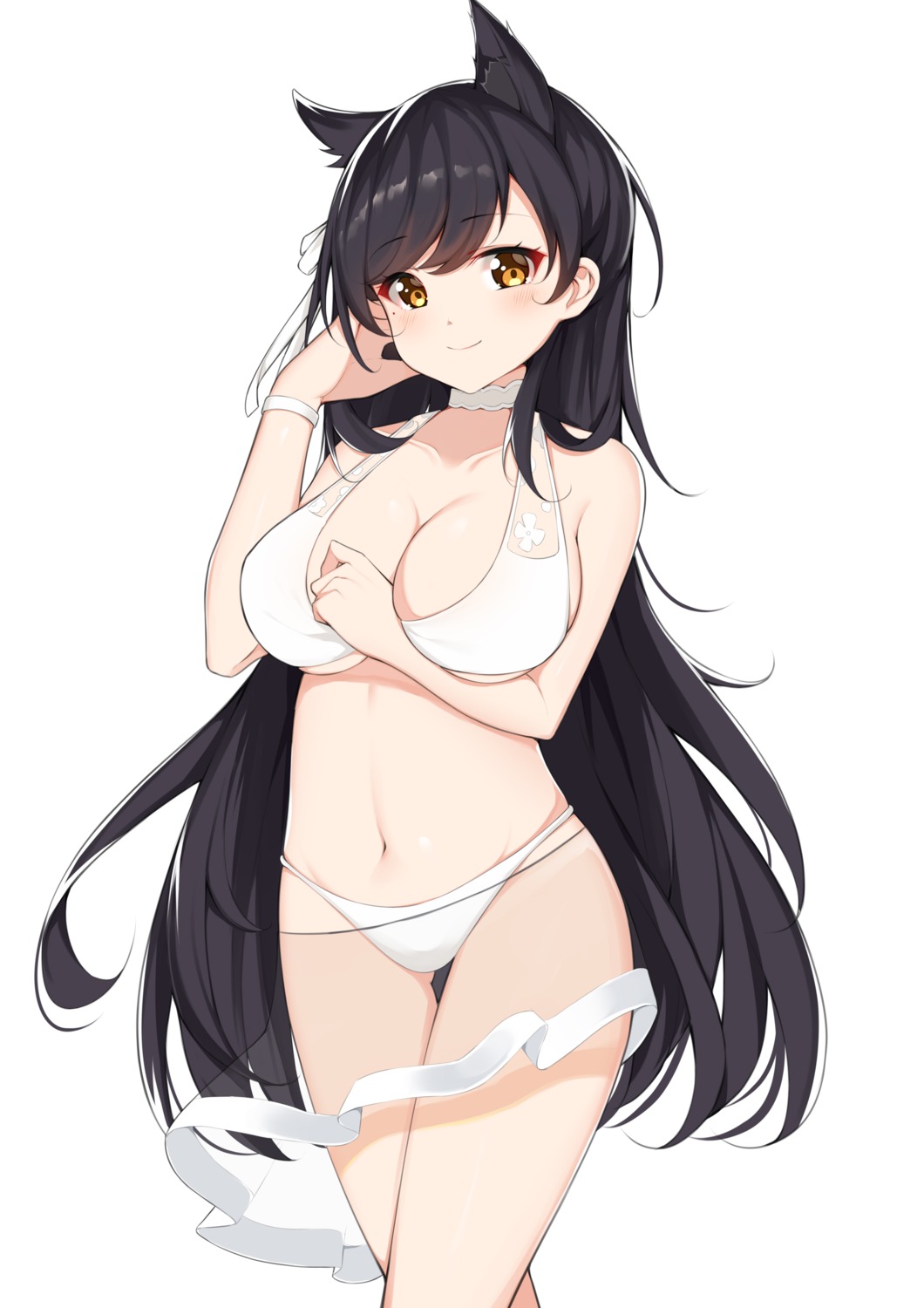 animal_ears, atago_(azur_lane), azur_lane, bikini, cat_(yidsv), swimsuits