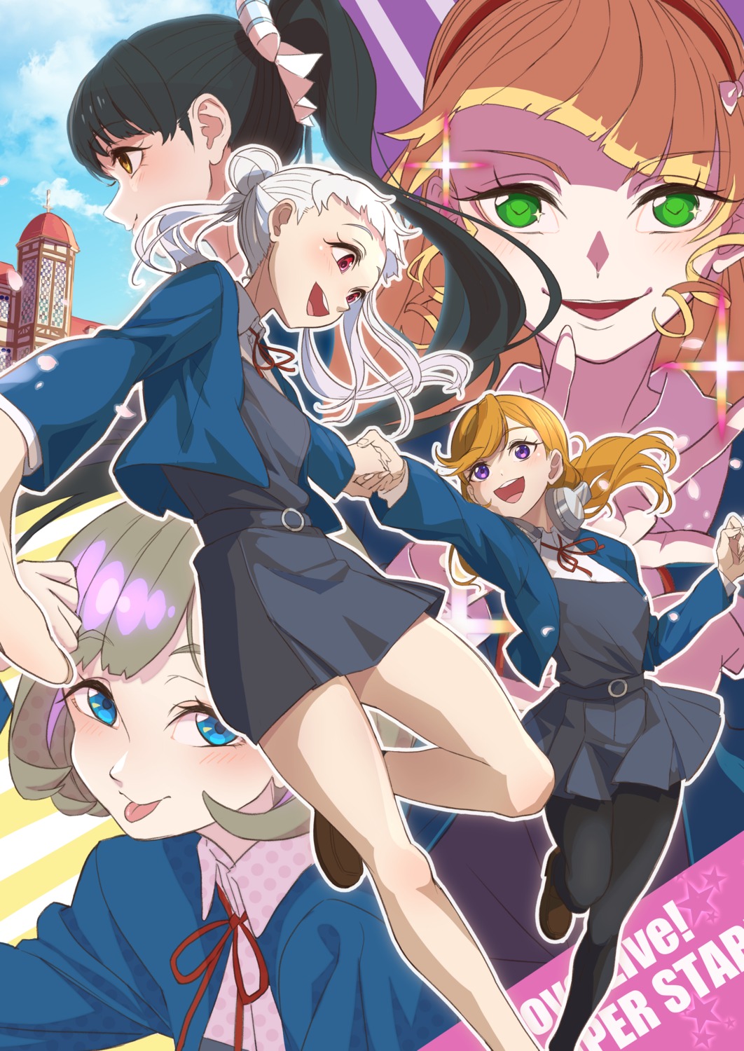 arashi_chisato, hazuki_ren, heanna_sumire, love_live!_(series), love_live!_superstar!!, monowe, pantyhose, seifuku, shibuya_kanon, tang_keke
