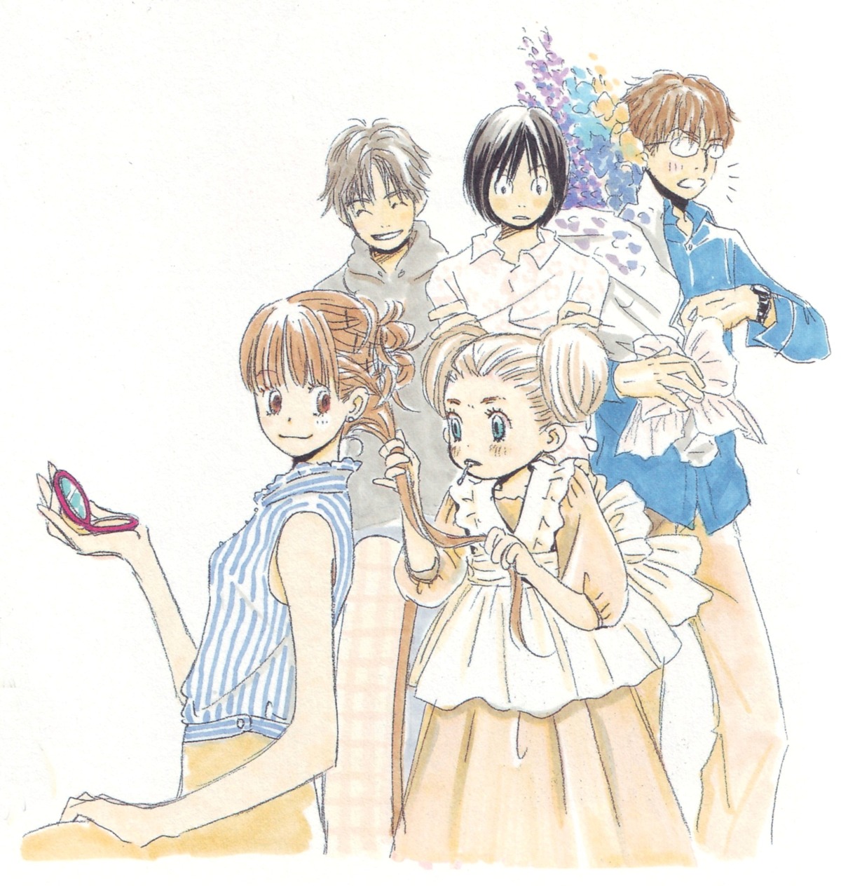 hanamoto_hagumi, honey_and_clover, mayama_takumi, morita_shinobu, takemoto_yuuta, umino_chica, yamada_ayumi
