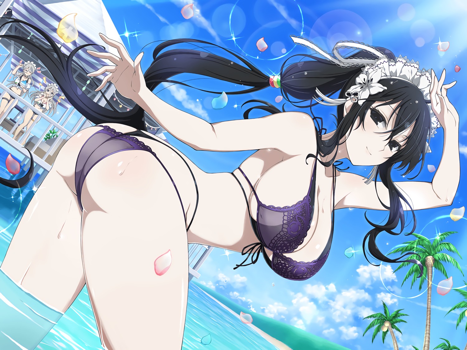 ass, bikini, fubuki_(senran_kagura), see_through, senran_kagura, swimsuits, tagme, thong, wet