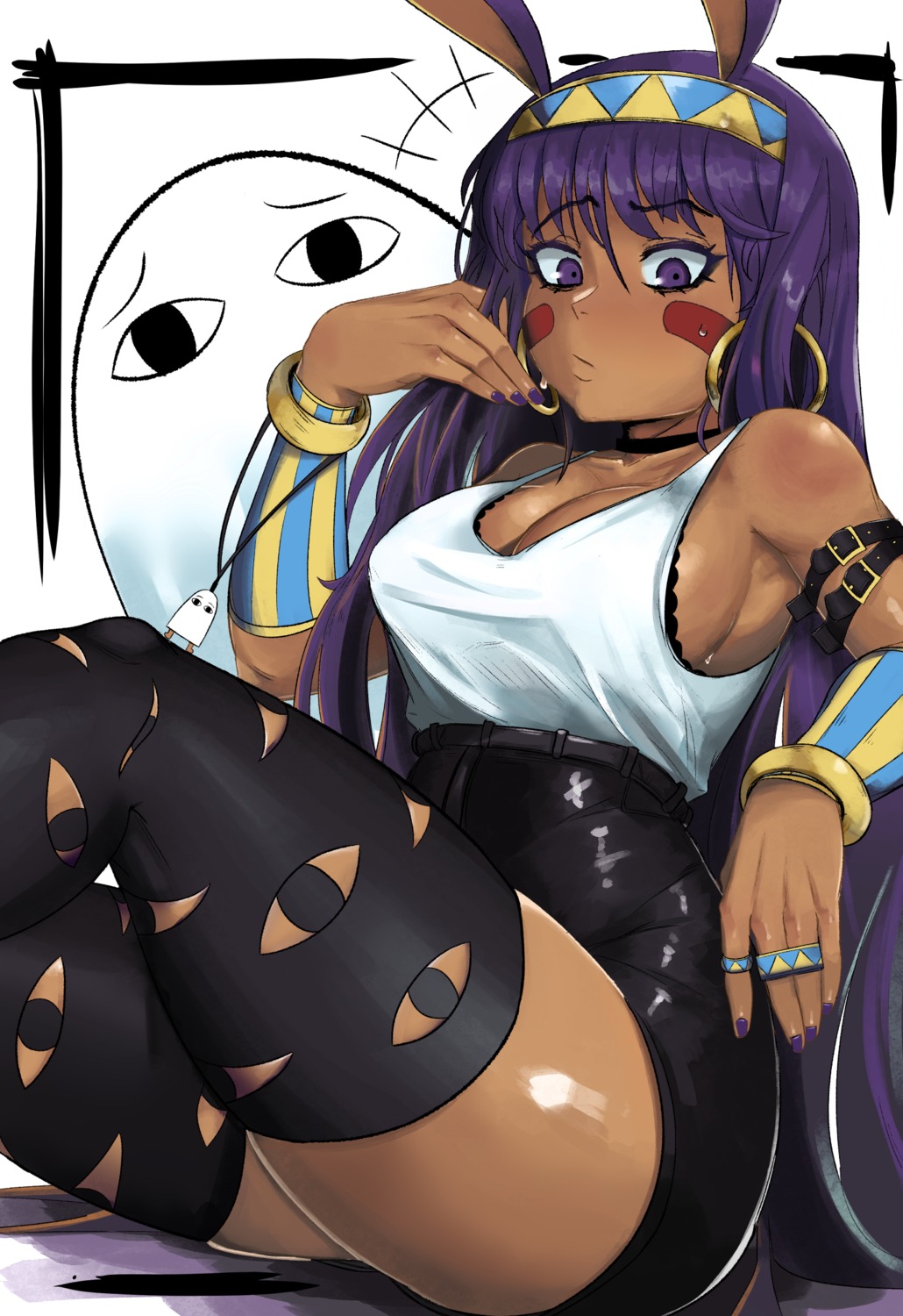 animal_ears, bunny_ears, cleavage, fate/grand_order, kevbot, nitocris_(fate), no_bra, thighhighs