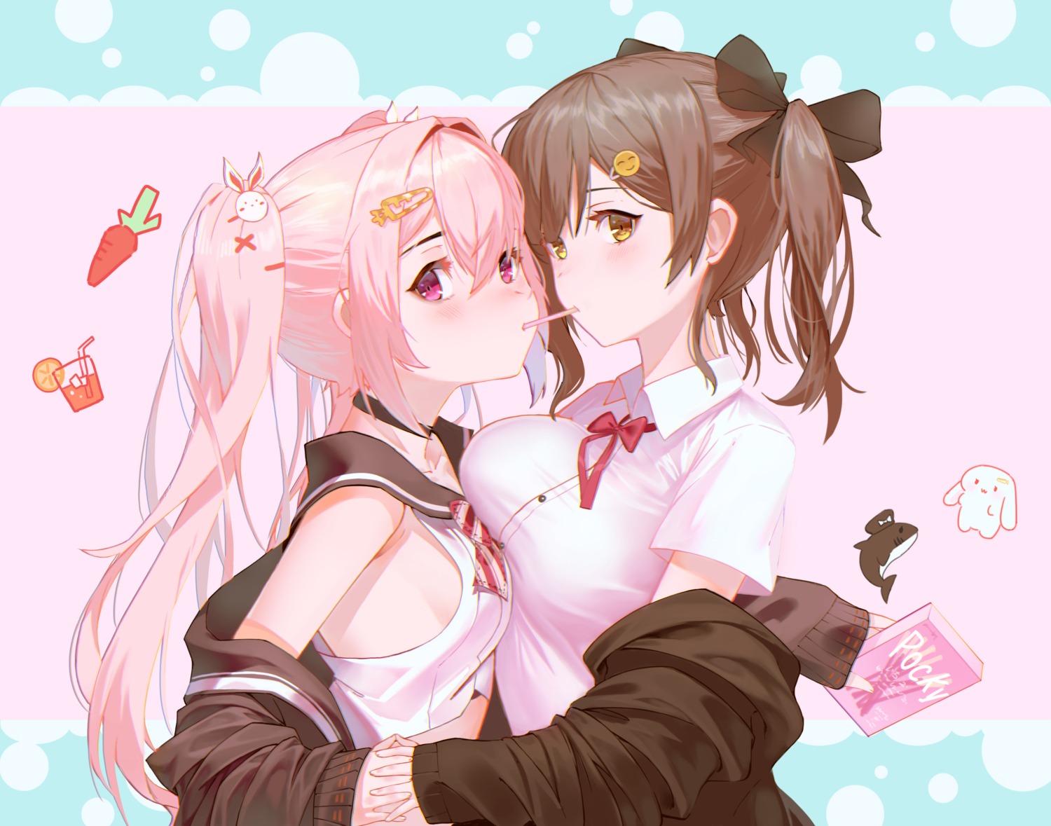 seifuku, symmetrical_docking, yuri, yuuuuuuuuuuuuka