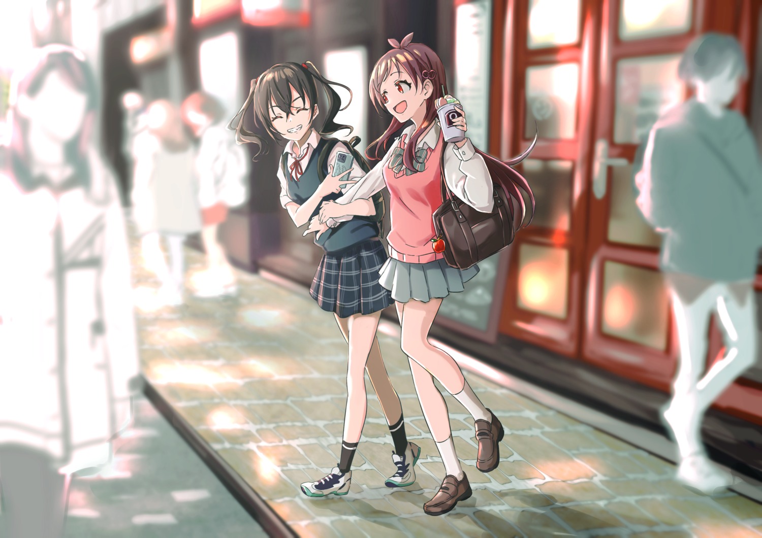 mek, seifuku, sunazuka_akira, sweater, the_idolm@ster, the_idolm@ster_cinderella_girls, tsujino_akari