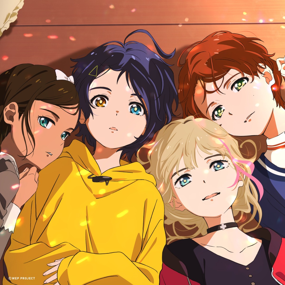 aonuma_neiru, dress, heterochromia, kawai_rika, ohto_ai, sawaki_momoe, sweater, takahashi_saki, wonder_egg_priority