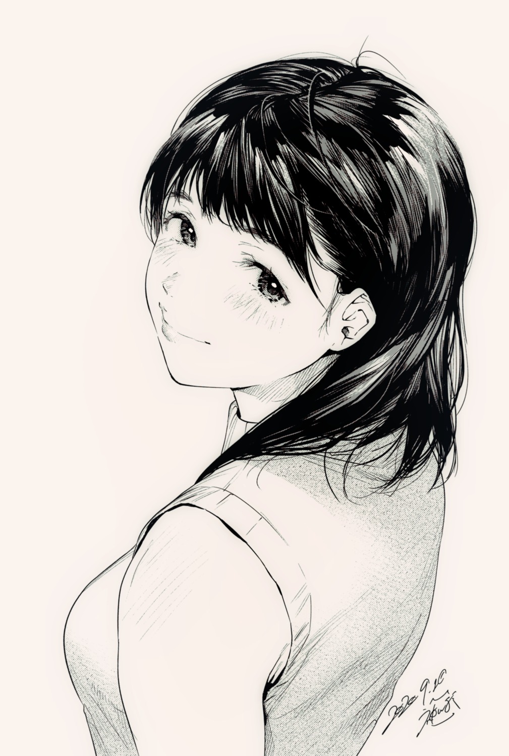 kamiyama_aya, monochrome, seifuku