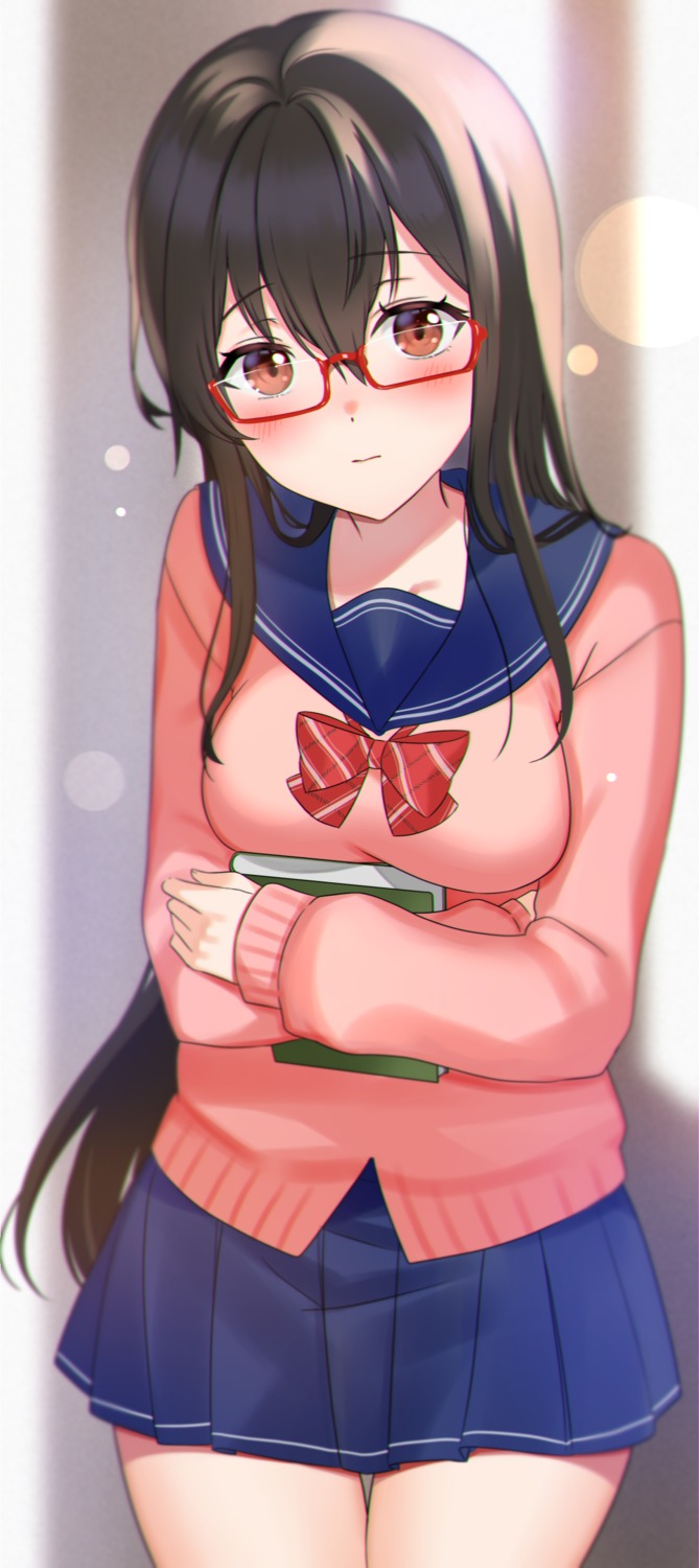 megane, niwata0, seifuku, sweater
