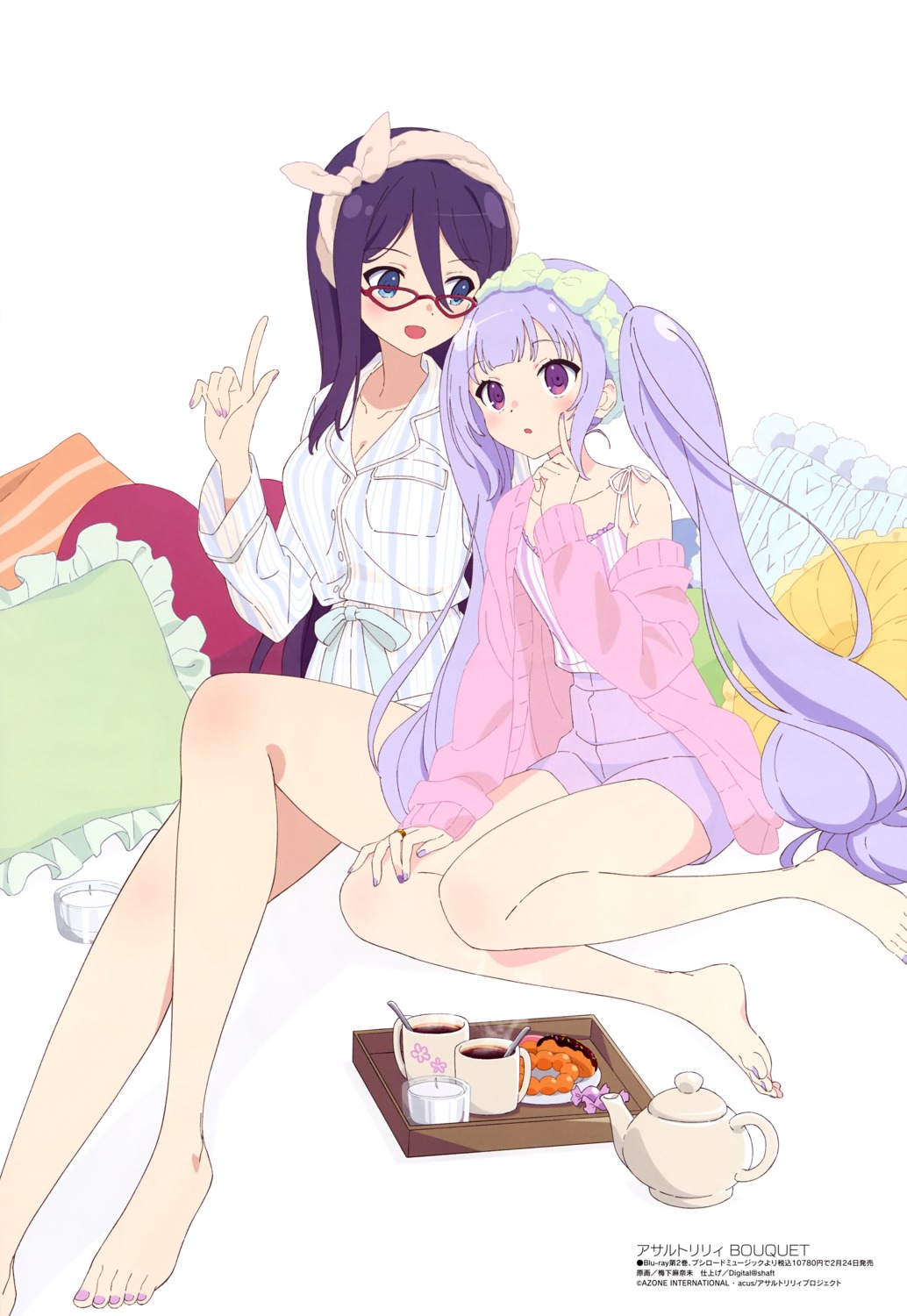 assault_lily, assault_lily_bouquet, cleavage, feet, mashima_moyu, megane, miliam_hildegard_von_guropius, sweater, umeshita_manami