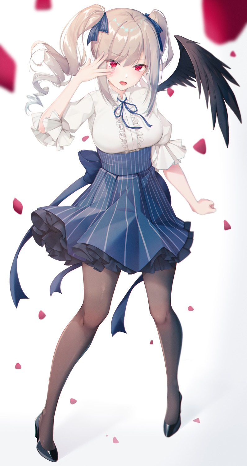 heels, infinity_(kkx132), kanzaki_ranko, pantyhose, skirt_lift, the_idolm@ster, the_idolm@ster_cinderella_girls, wings