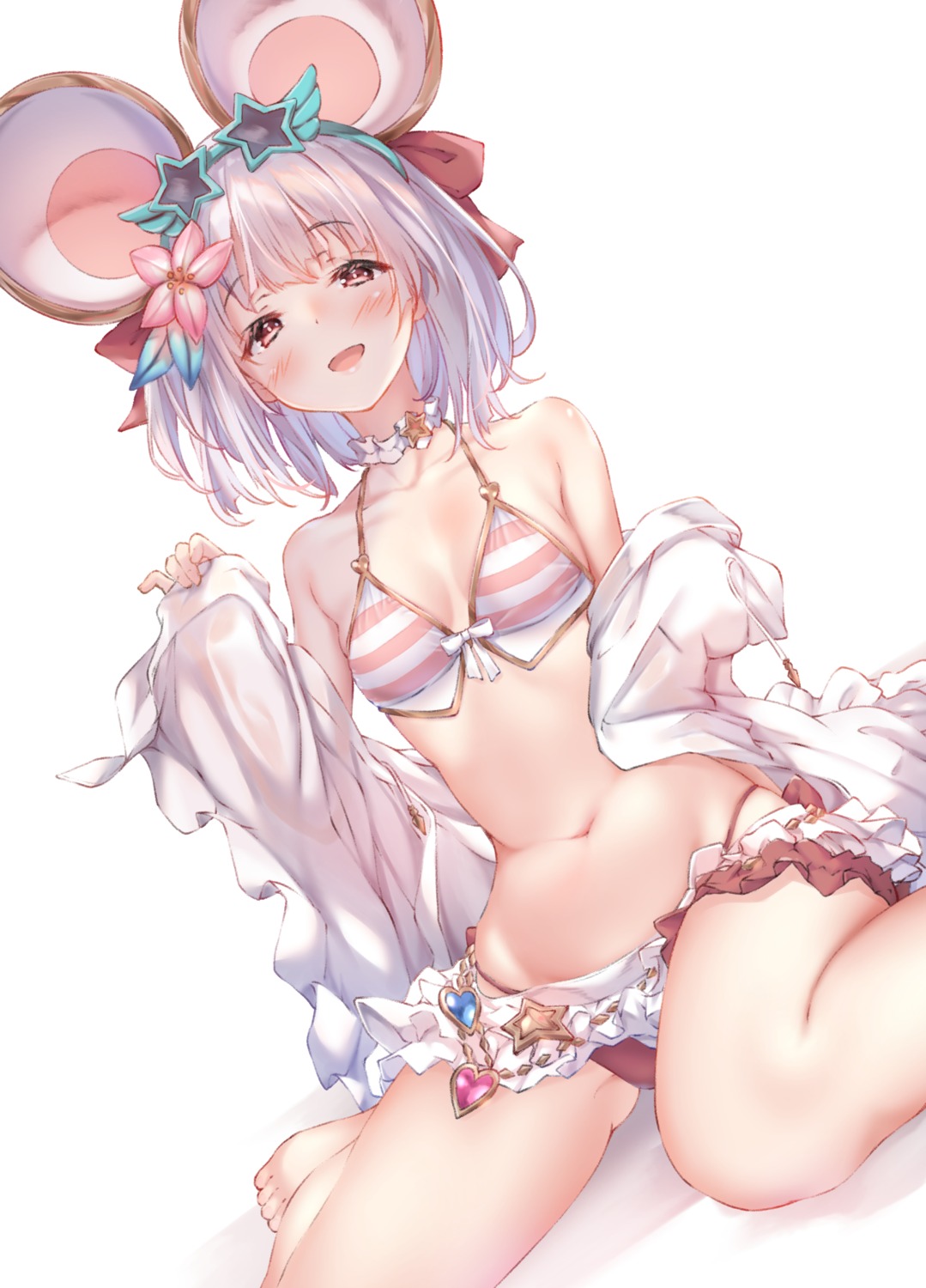 animal_ears, bikini, granblue_fantasy, open_shirt, swimsuits, ukiwakisen, vikala_(granblue_fantasy)