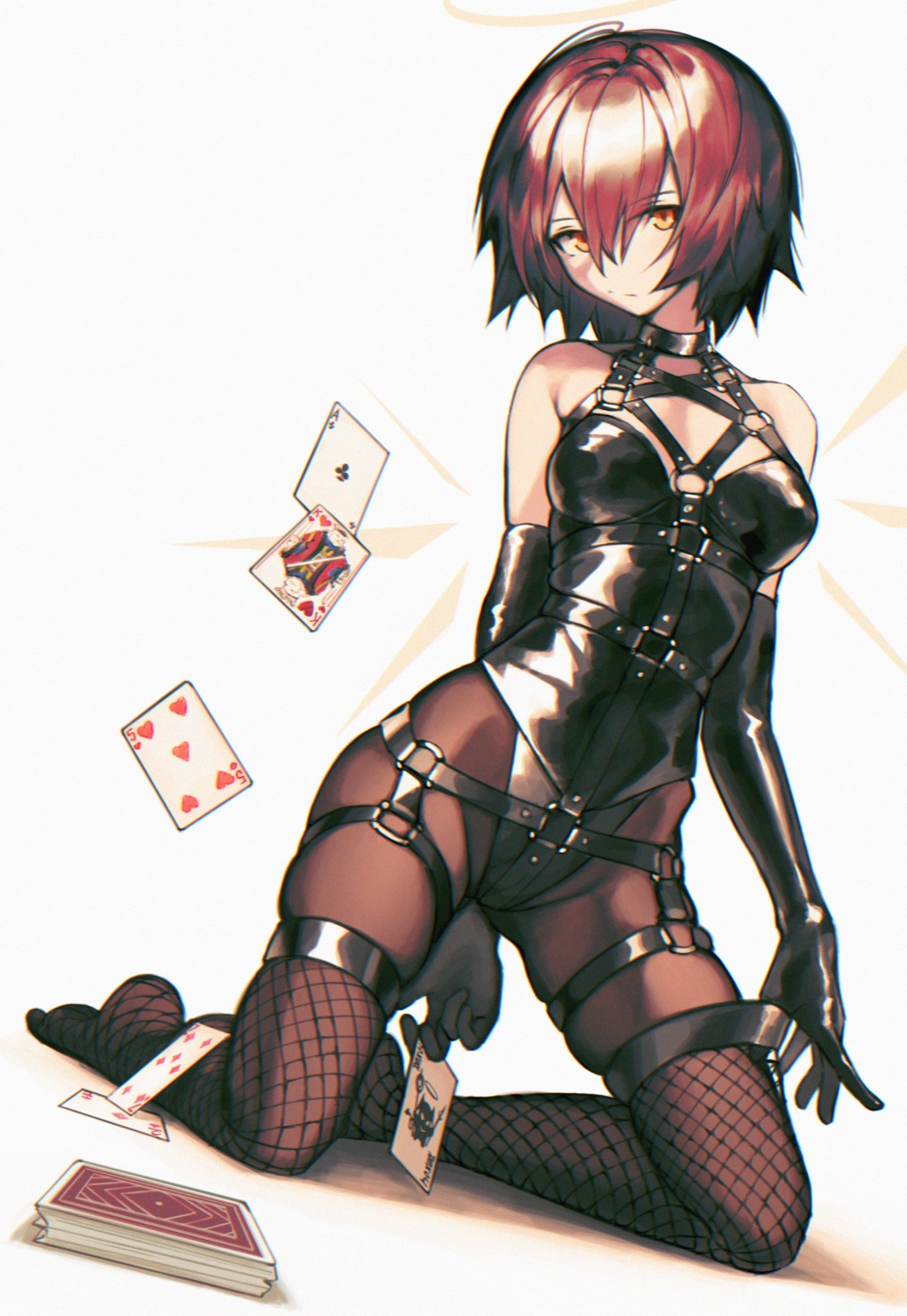 angel, arknights, cleavage, exusiai_(arknights), fishnets, garter, leotard, pantyhose