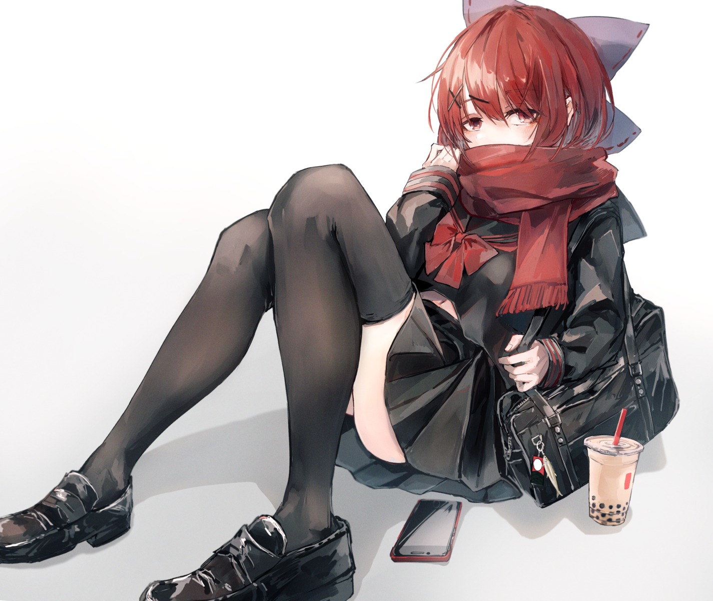 safutsuguon, seifuku, sekibanki, skirt_lift, thighhighs, touhou
