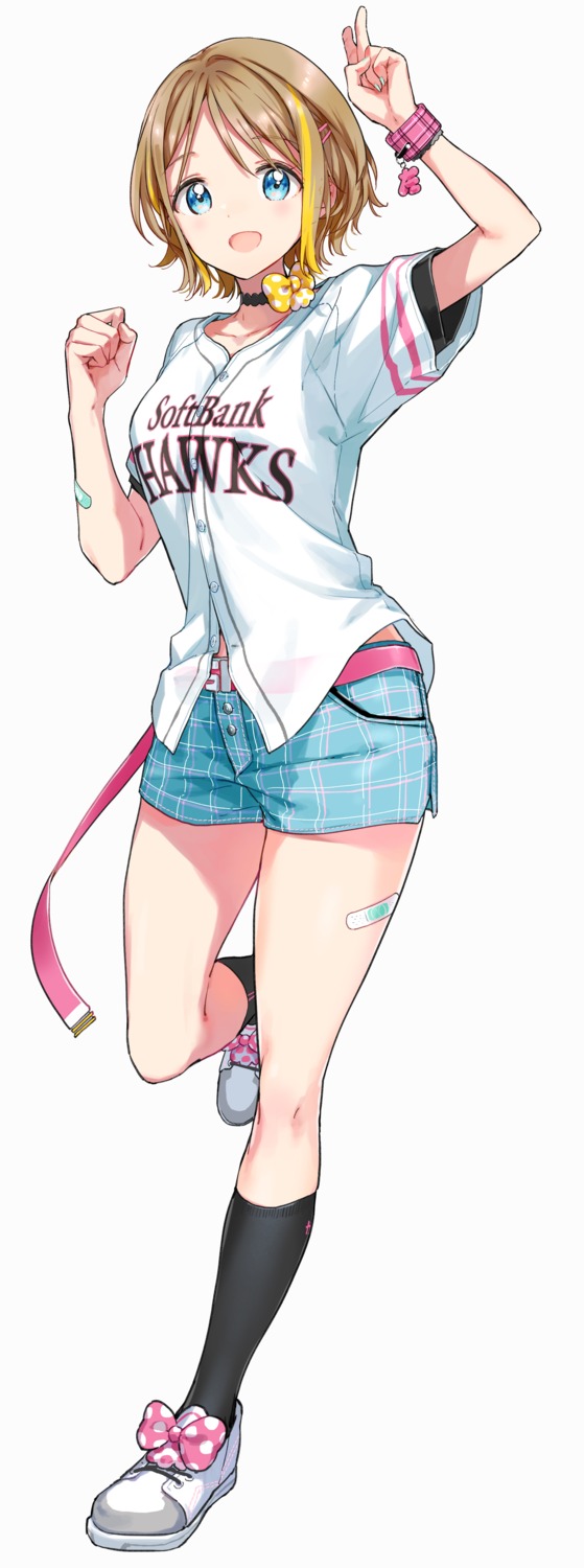 aritaka_hina, bandaid, baseball, fukuoka_softbank_hawks, tiv, uniform