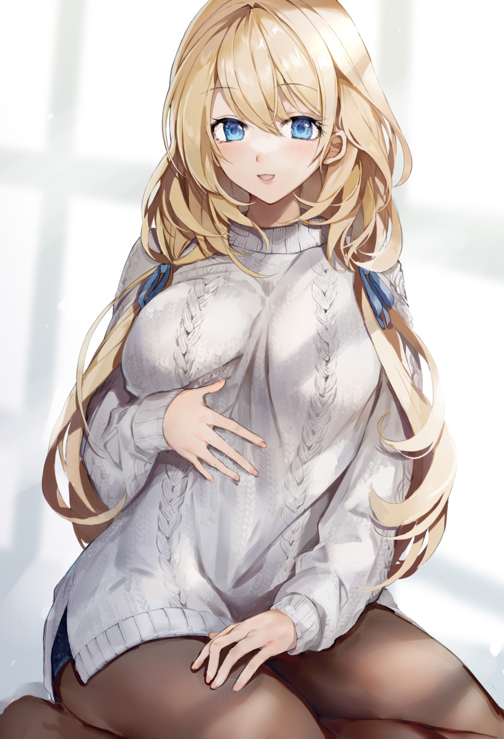 atago_(kancolle), kantai_collection, pantyhose, picoli1313, sweater