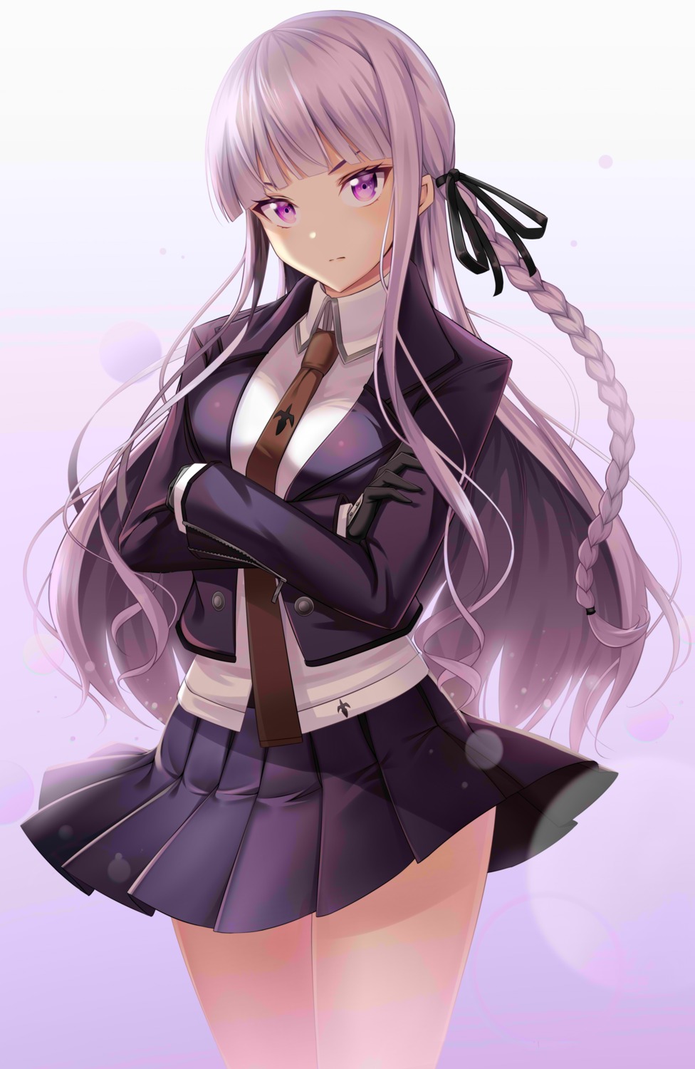 dangan-ronpa, kirigiri_kyouko, koyaya, seifuku, skirt_lift