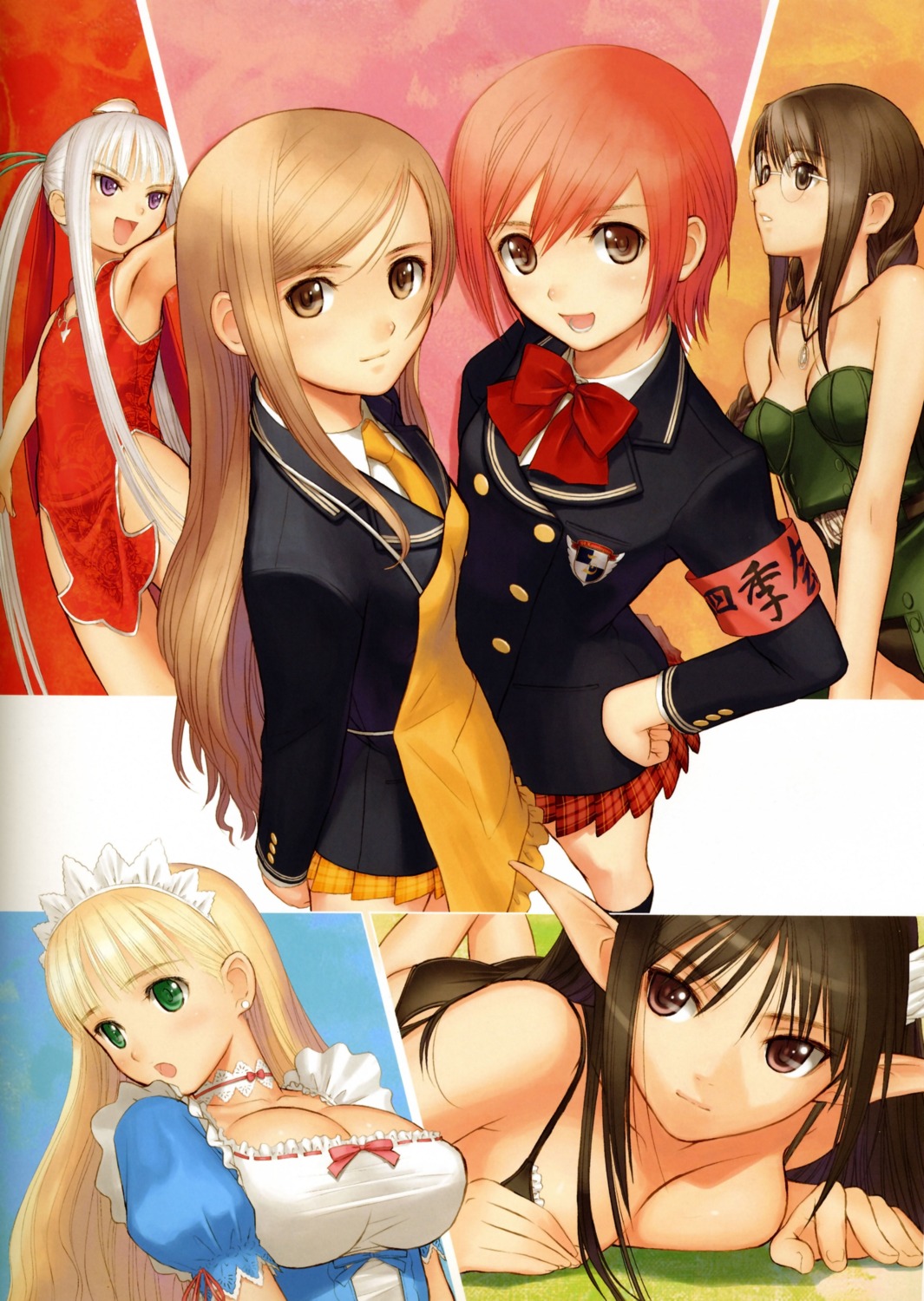 clalaclan_philias, cleavage, hiruda_reia, houmei, kanon_seena, kureha_touka, seifuku, shining_tears