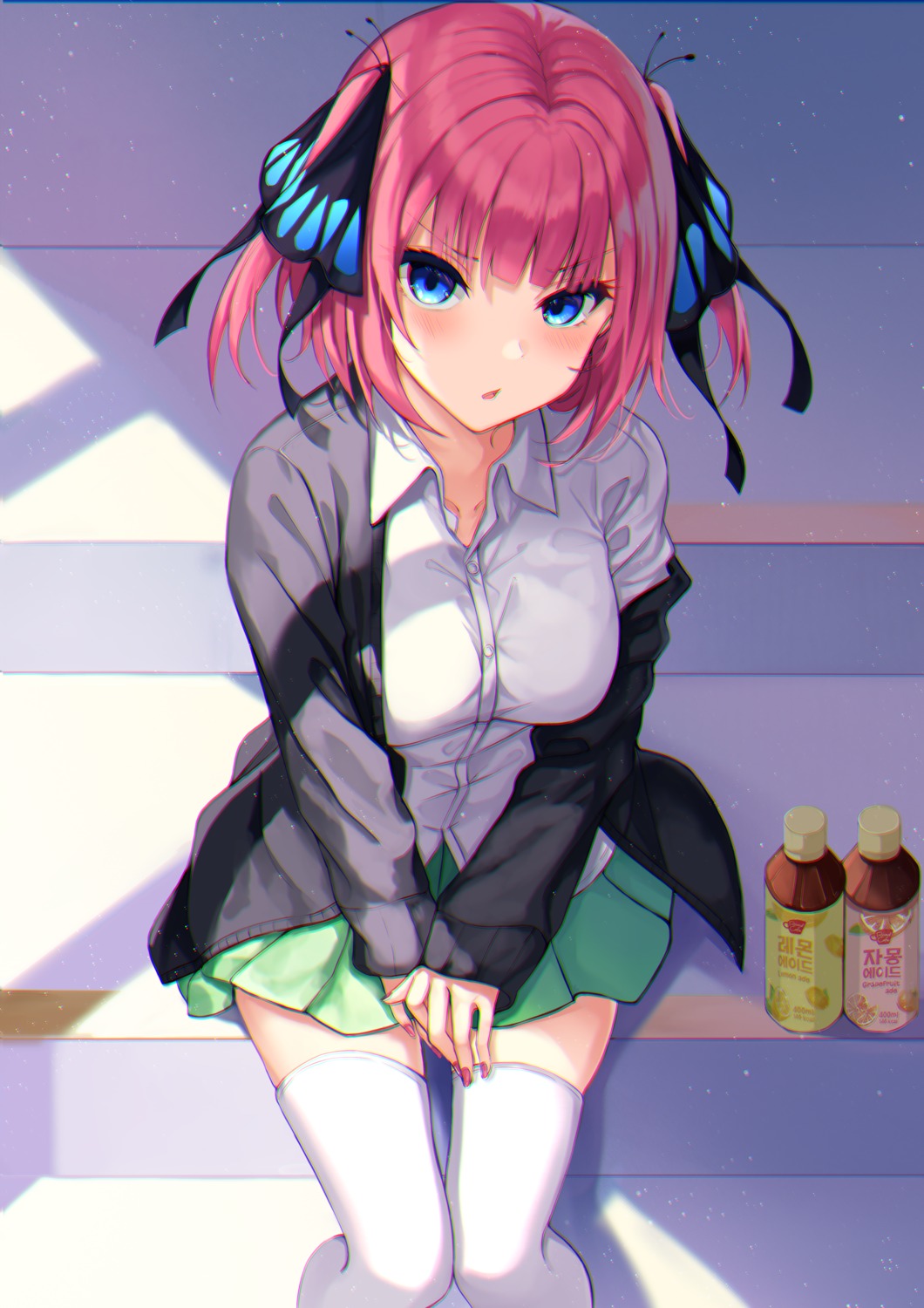 5-toubun_no_hanayome, nakano_nino, nao_(okt8538), seifuku, sweater, thighhighs