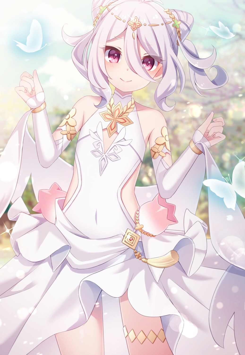 dress, garter, kokkoro, no_bra, princess_connect!, princess_connect!_re:dive, sapphire_(sapphire25252)