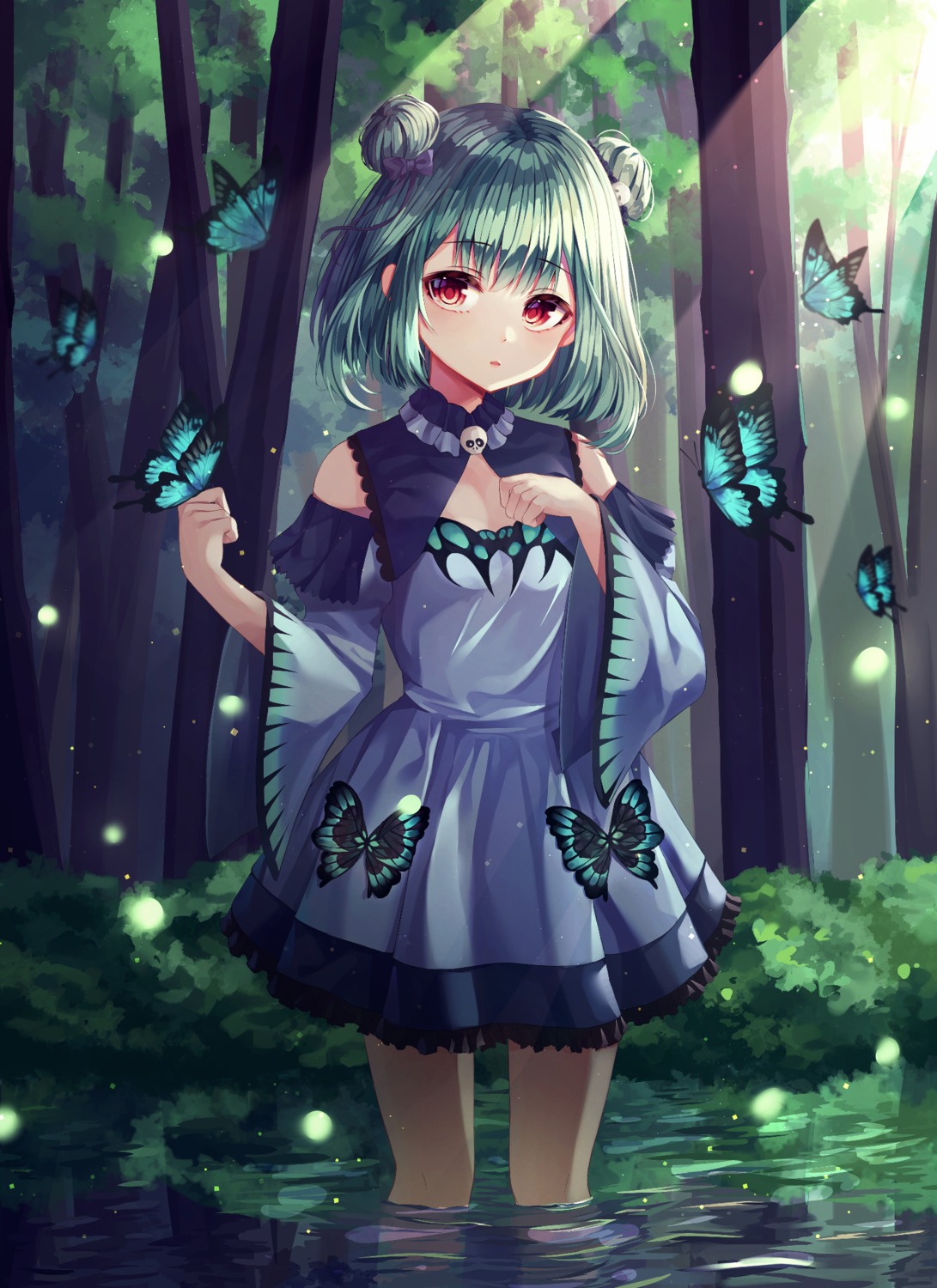 dress, hololive, shiro_(acad1213), uruha_rushia, wet