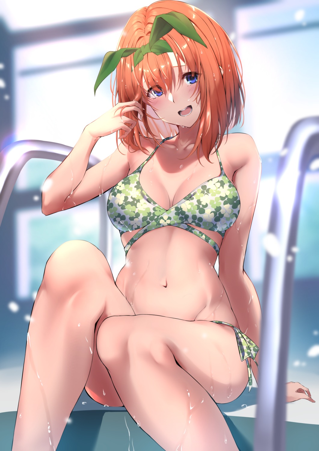 5-toubun_no_hanayome, bikini, cleavage, kagari_riroi, nakano_yotsuba, swimsuits, wet