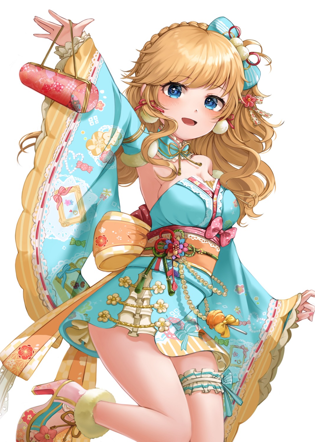 cleavage, garter, heels, lolita_fashion, ootsuki_yui, the_idolm@ster, the_idolm@ster_cinderella_girls, wa_lolita