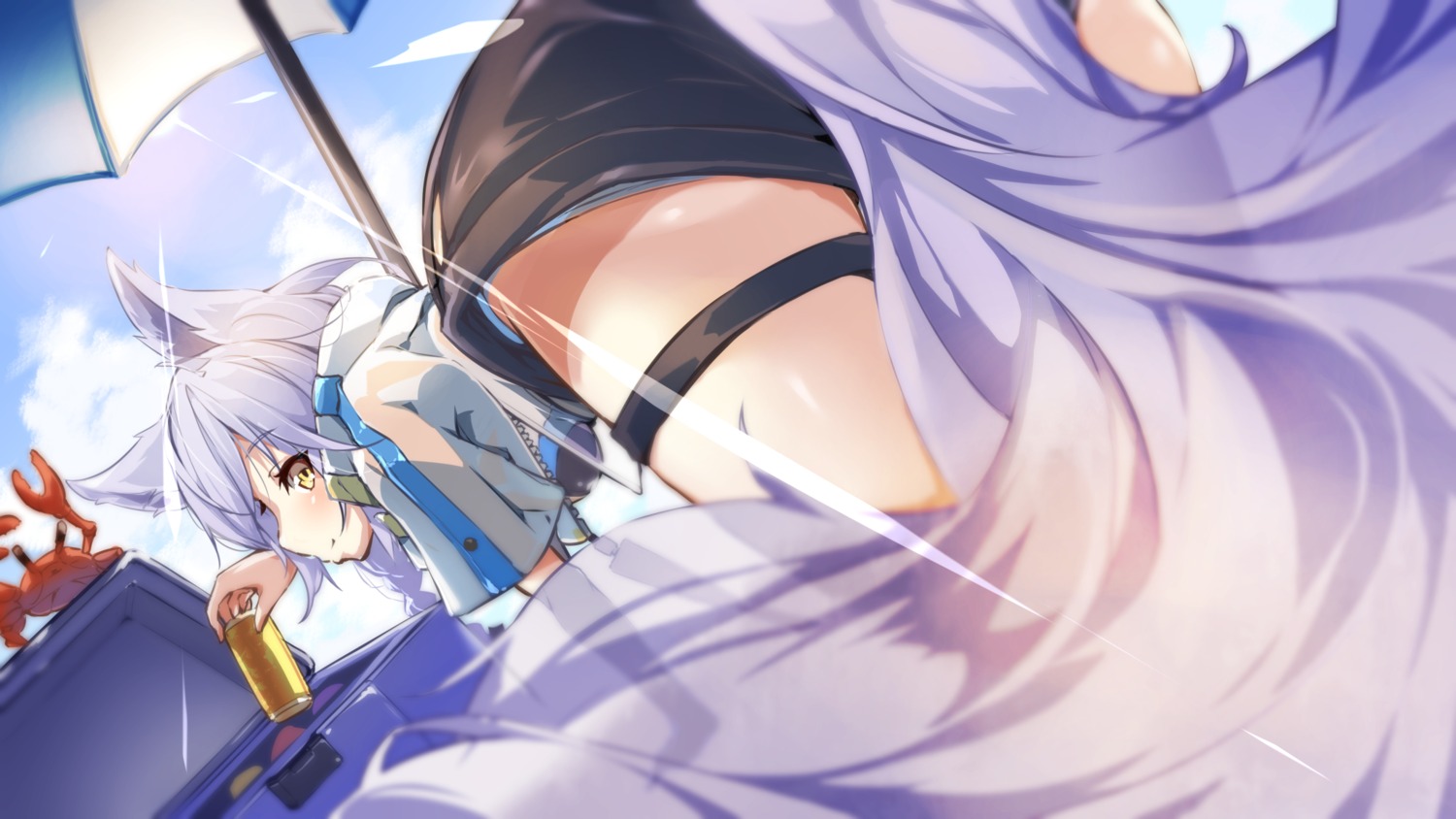 animal_ears, arknights, garter, hellnyaa, provence_(arknights), tail
