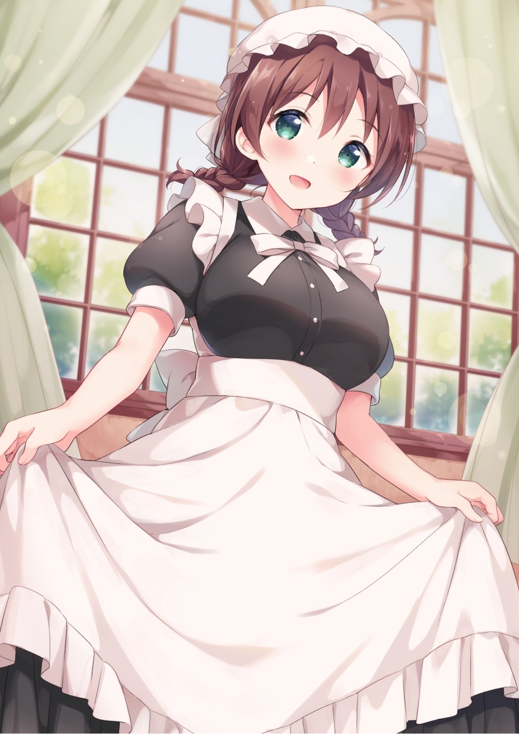emma_verde, hazuki_(artist), love_live!_(series), love_live!_nijigasaki_gakuen_school_idol_doukoukai, love_live!_school_idol_festival_all_stars, maid, skirt_lift