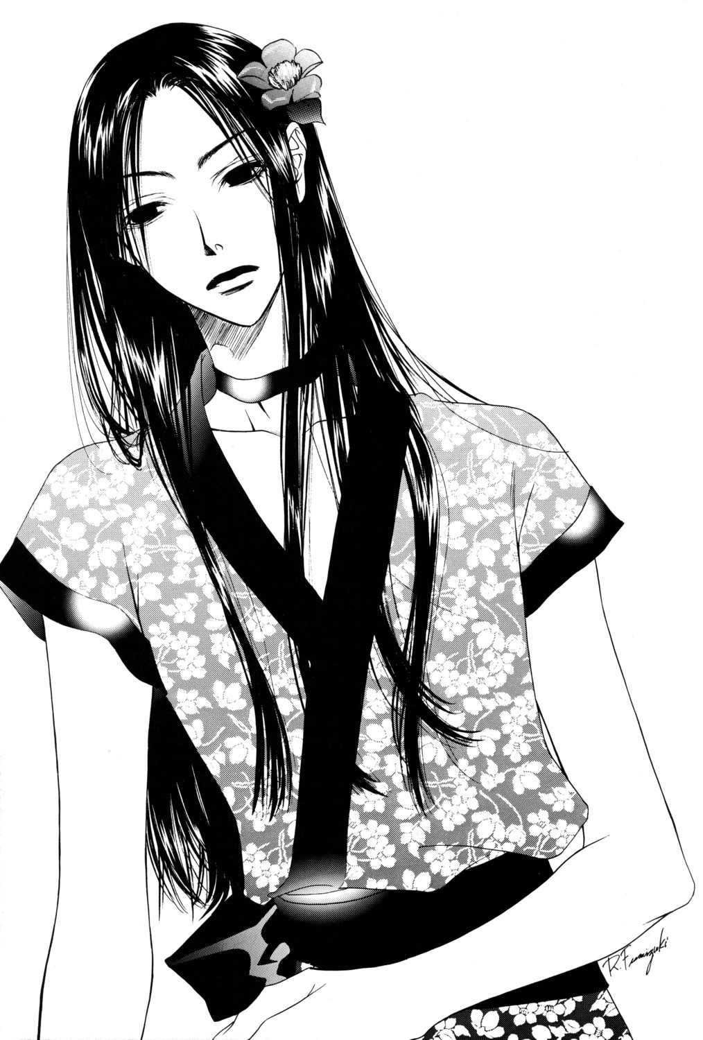 haku_(naruto), male, monochrome, nakajou_hisaya, naruto