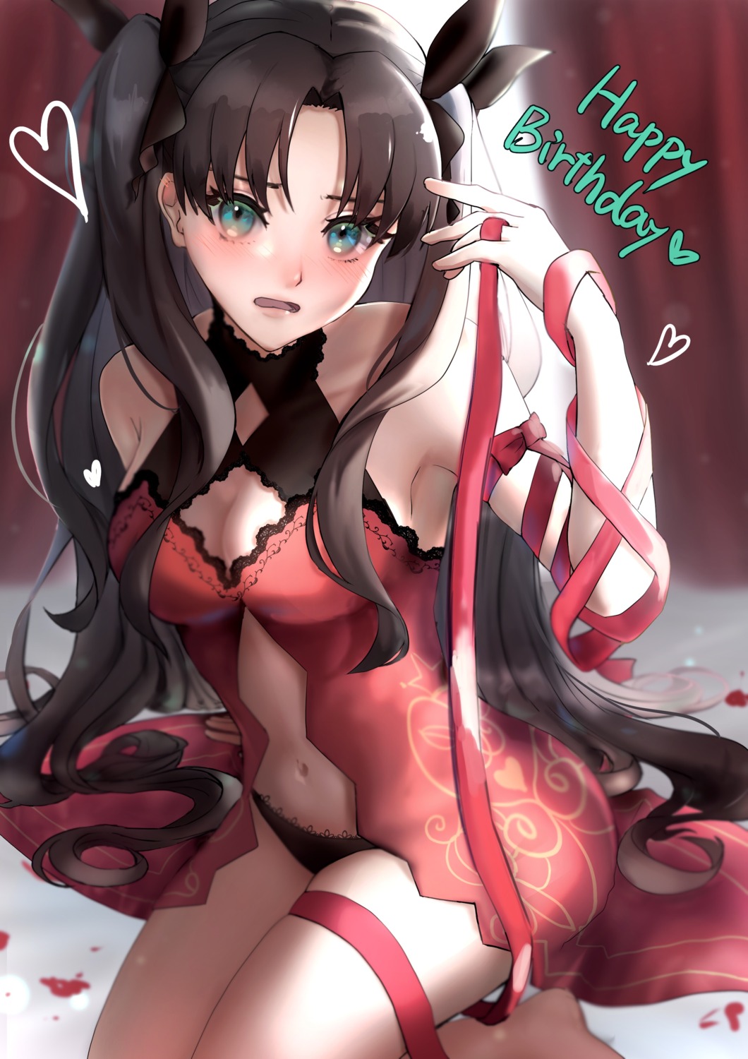 chinadress, cleavage, fate/stay_night, lingerie, nepodayo, pantsu, toosaka_rin