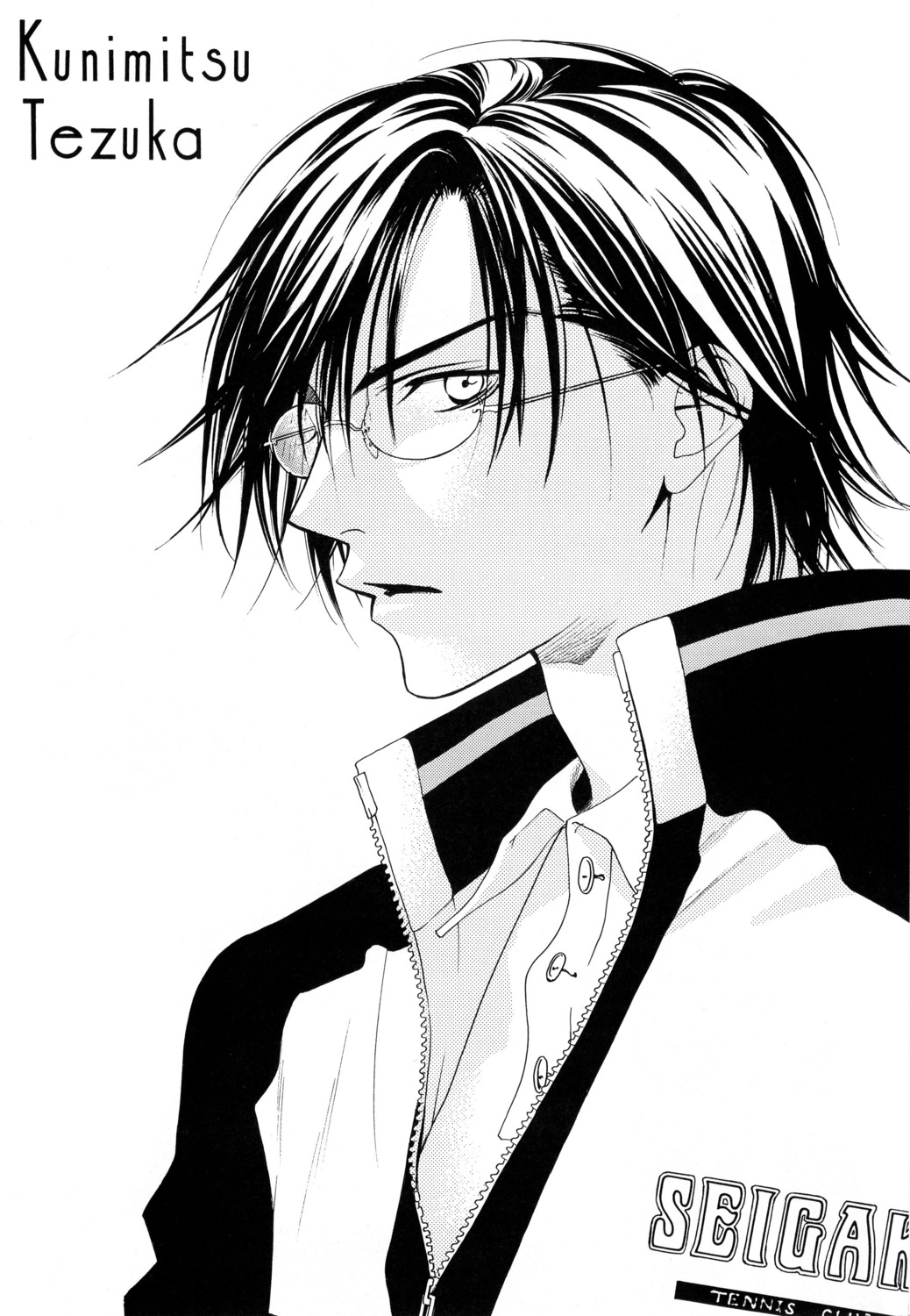 male, monochrome, nakajou_hisaya, tennis_no_ouji-sama, tezuka_kunimitsu