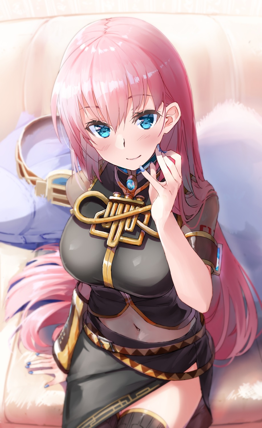 daidou_(demitasse), headphones, megurine_luka, thighhighs, vocaloid