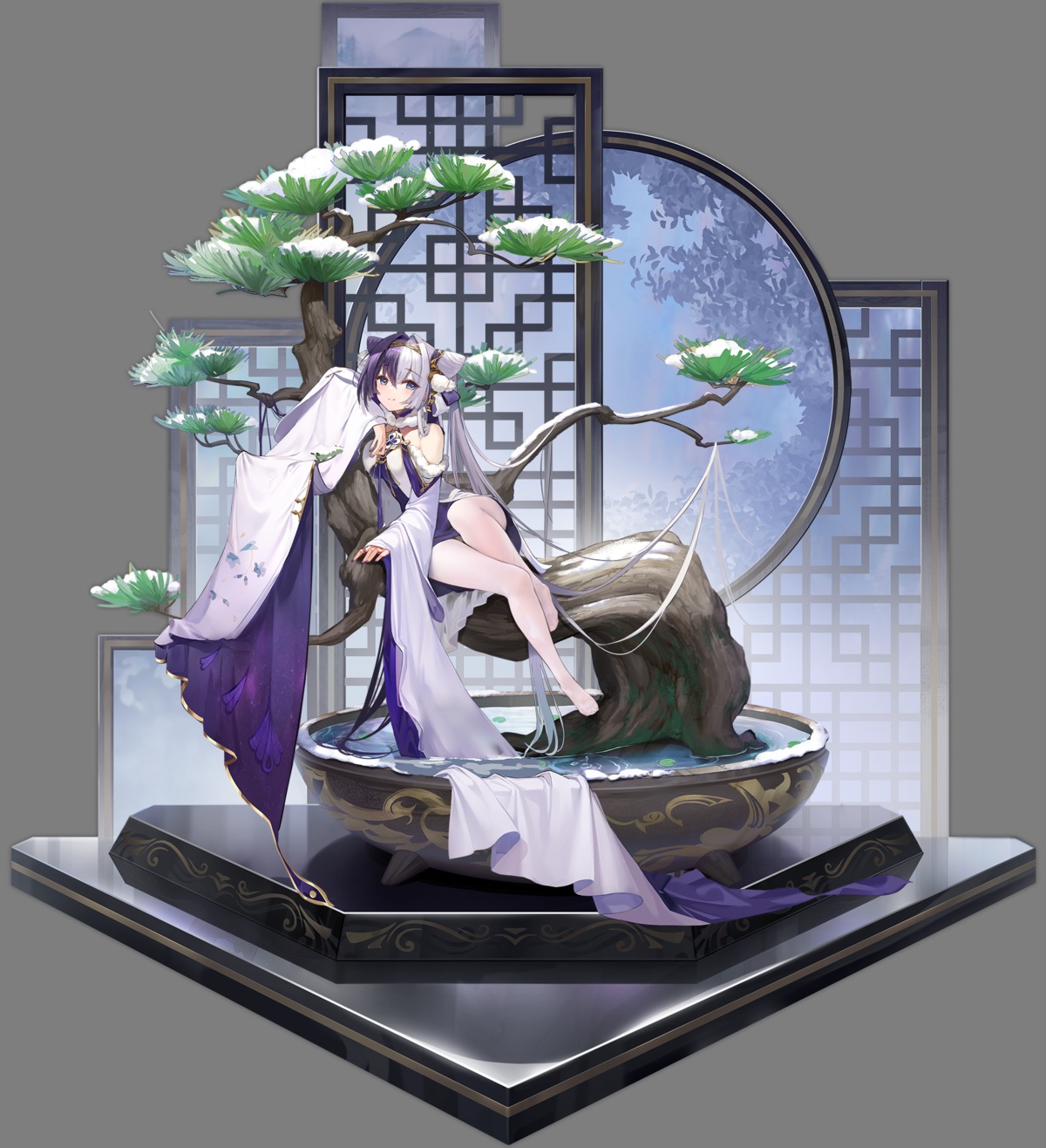 asian_clothes, azur_lane, pantyhose, skirt_lift, transparent_png, ying_swei_(azur_lane), yyy_(zelda10010)