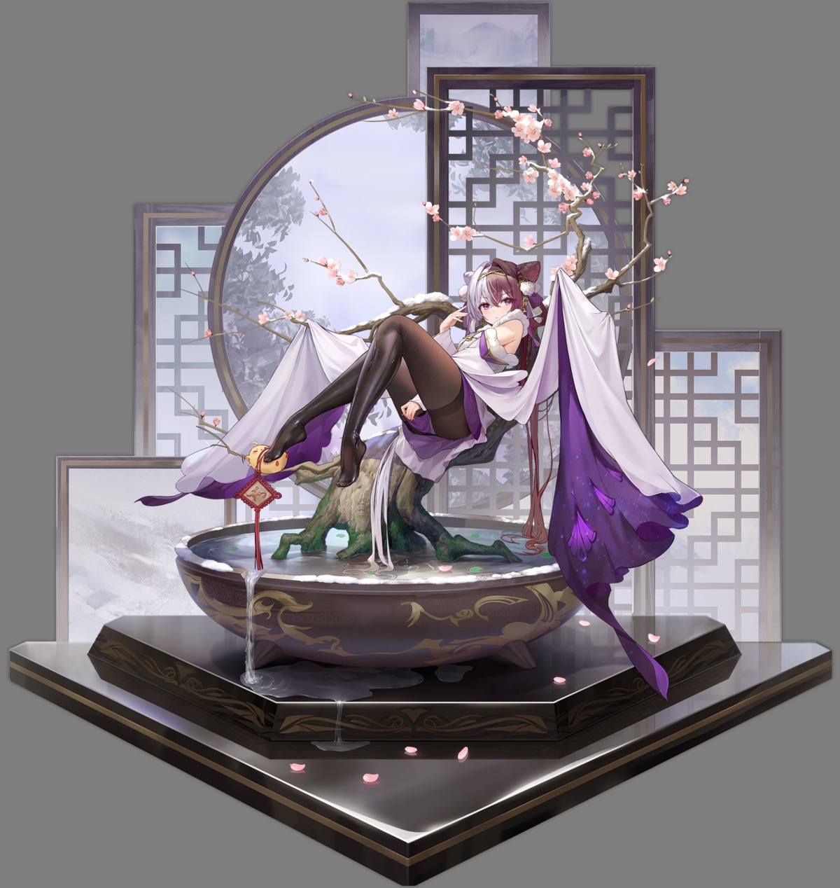 asian_clothes, azur_lane, chao_ho_(azur_lane), pantyhose, skirt_lift, transparent_png, yyy_(zelda10010)