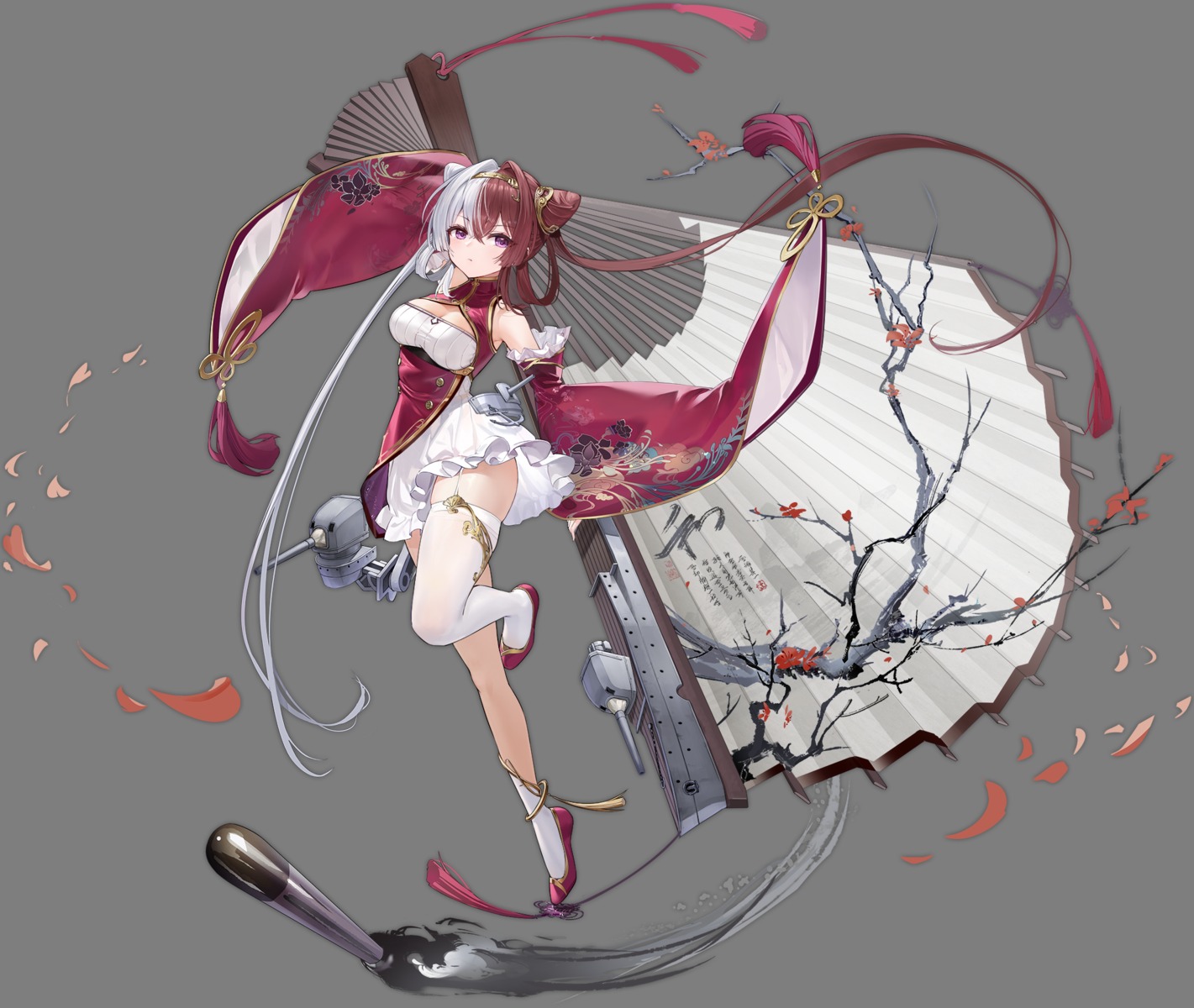 asian_clothes, azur_lane, chao_ho_(azur_lane), cleavage, skirt_lift, stockings, thighhighs, yyy_(zelda10010)