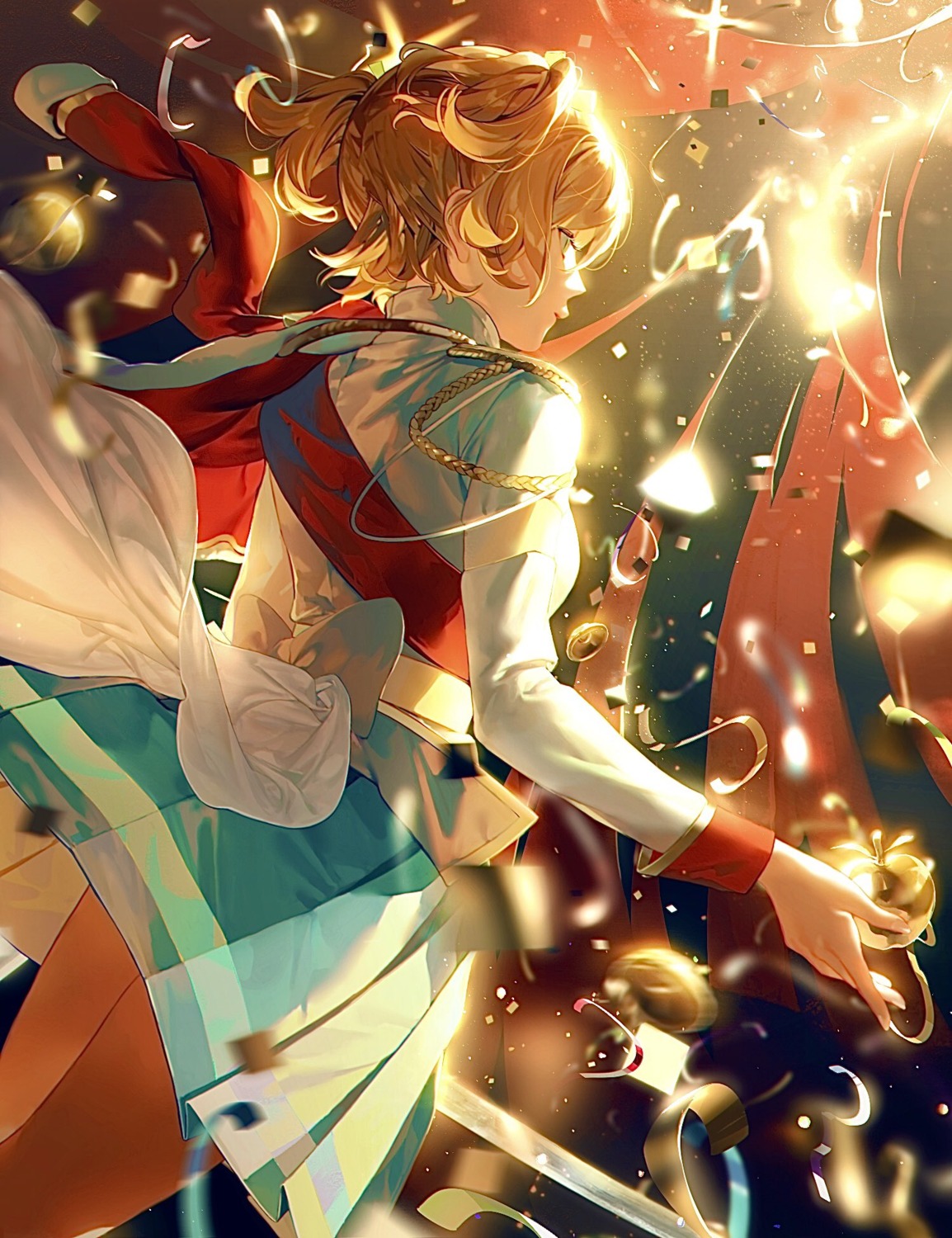 daiba_nana, shoujo_kageki_revue_starlight, skirt_lift, suzumi_(ccroquette), sword, uniform
