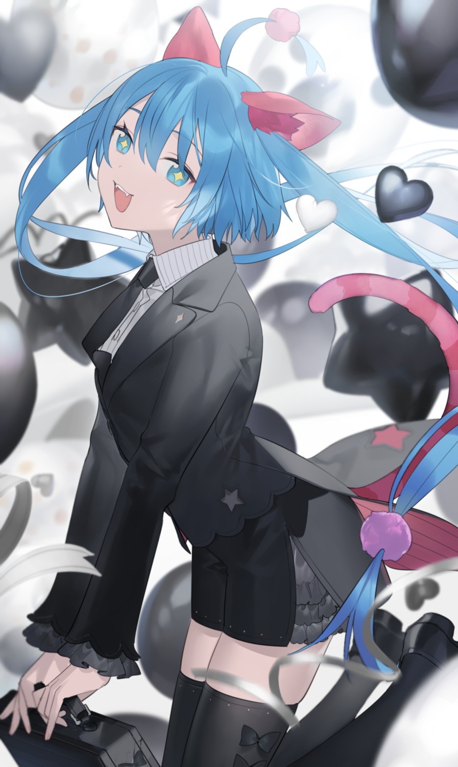 animal_ears, hatsune_miku, heiwa_(murasiho), nekomimi, tail, thighhighs, vocaloid