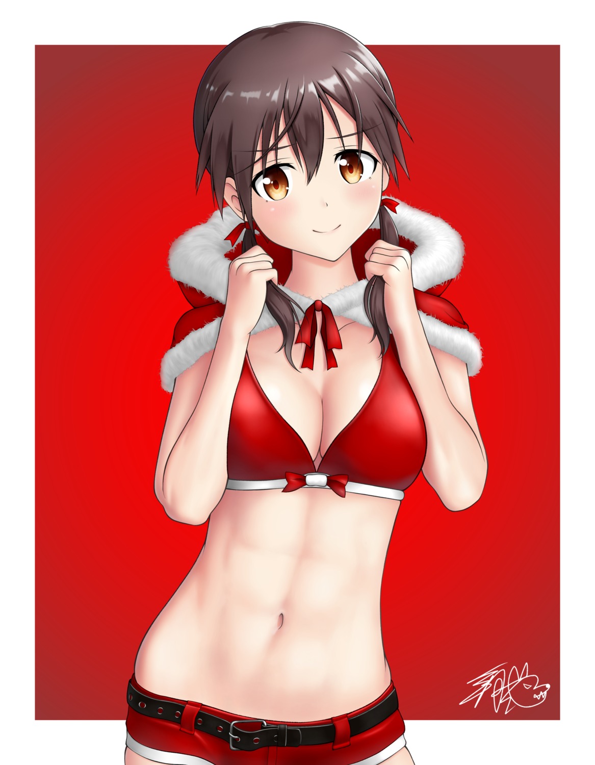 bikini_top, christmas, cleavage, gertrud_barkhorn, strike_witches, swimsuits, tagme