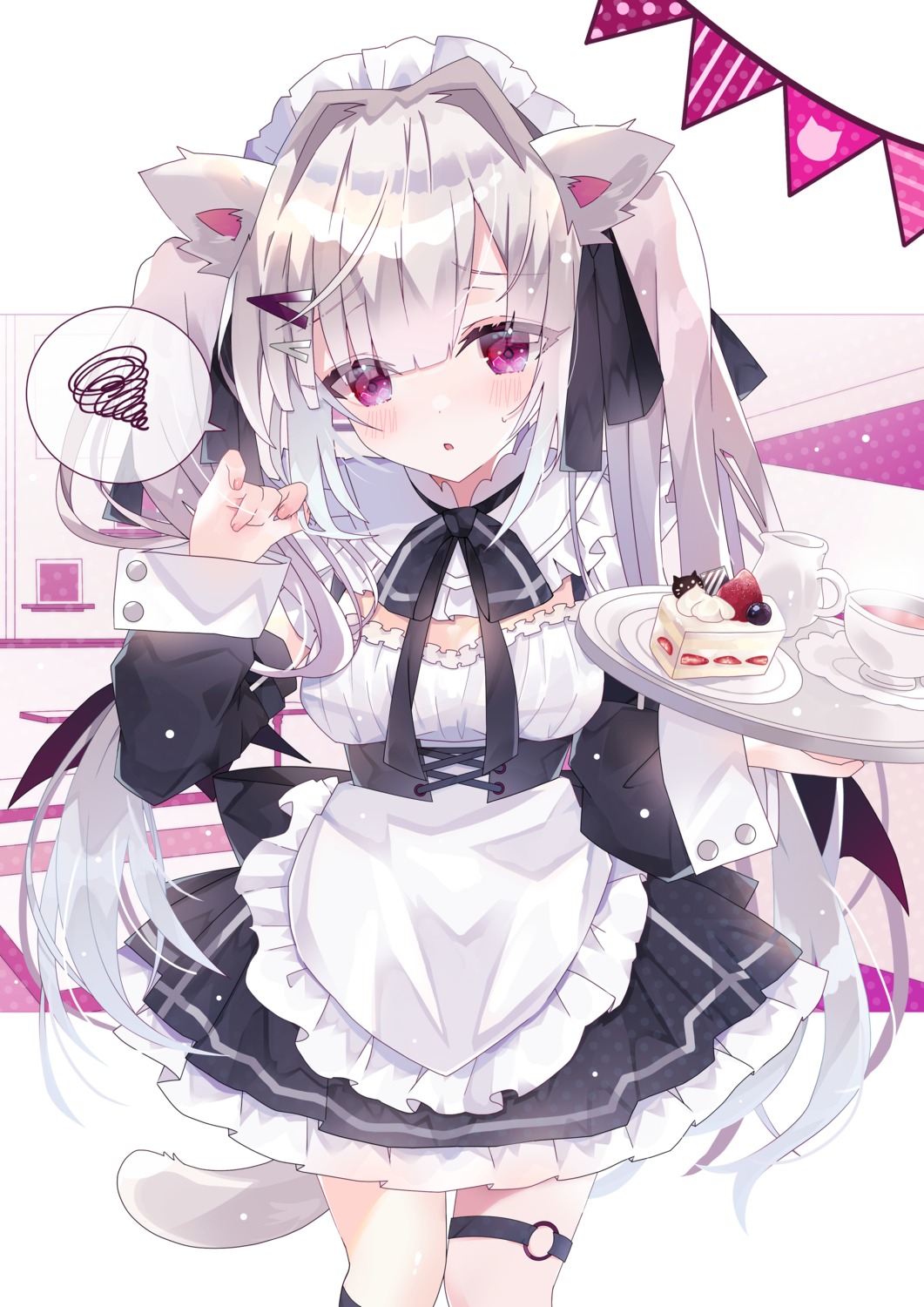 animal_ears, garter, maid, nekomimi, tail, yuzuki_yugina08